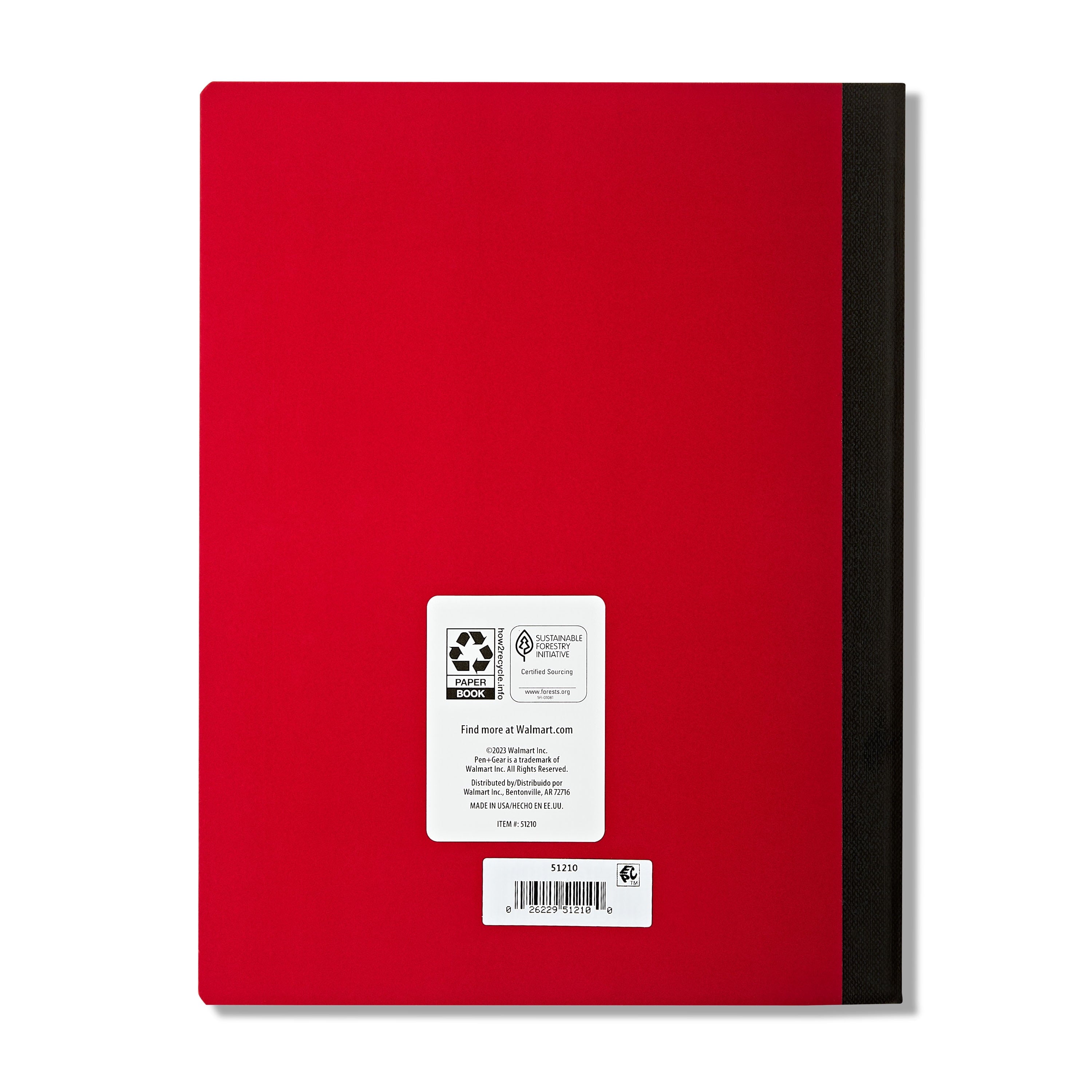 Pen+Gear Wide Ruled Composition Notebooks, 9.75 Inch x 7.5 Inch, Red, 80 Sheets