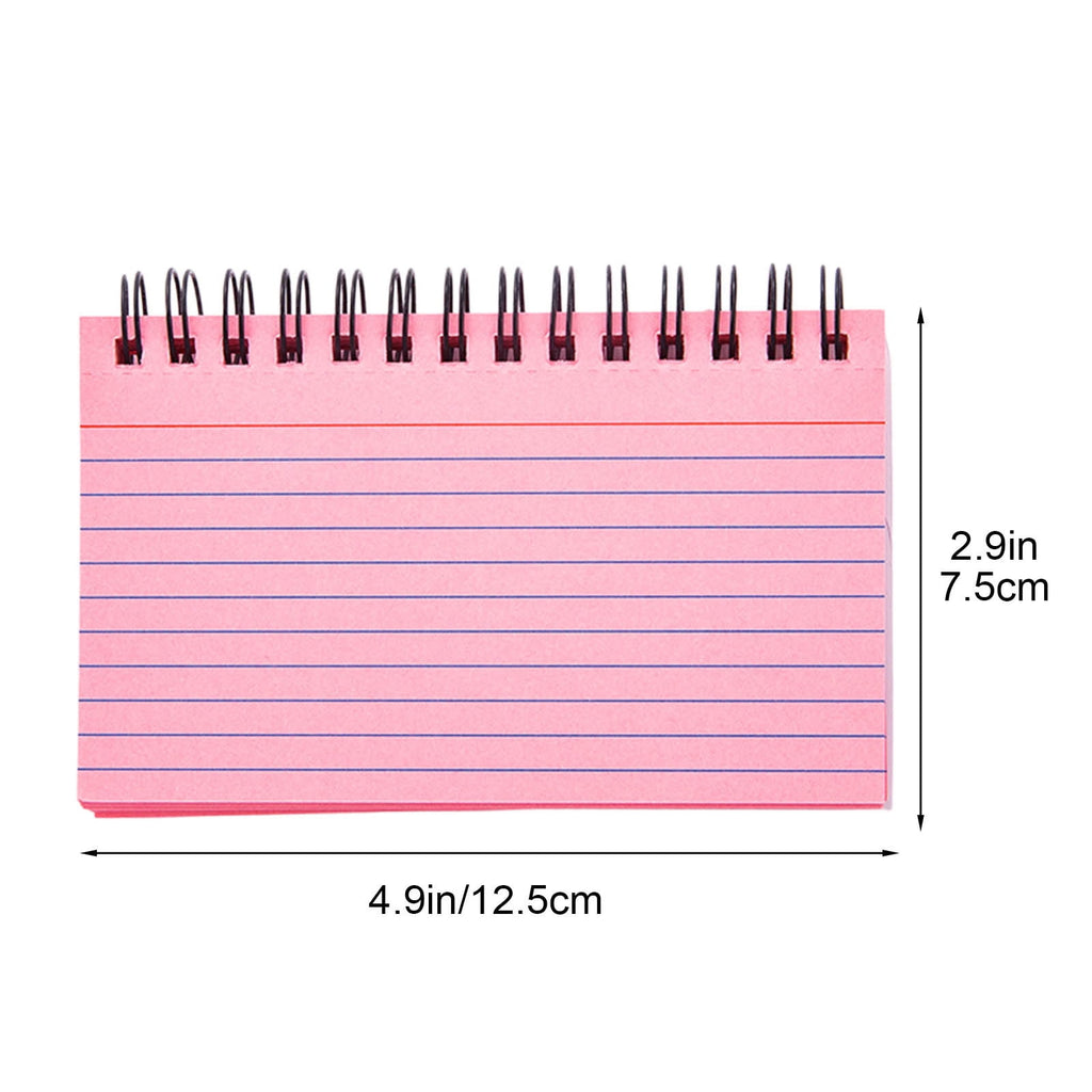 Lksixu Pocket Notebook, 3x5 Inch Small Lined Notepads with Waterproof Cover, 50 Sheets/100 Pages 110GSM Colored Thick Paper Memo Pads, Tearable Top Bound Spiral Notebooks Office Supplies - Pink