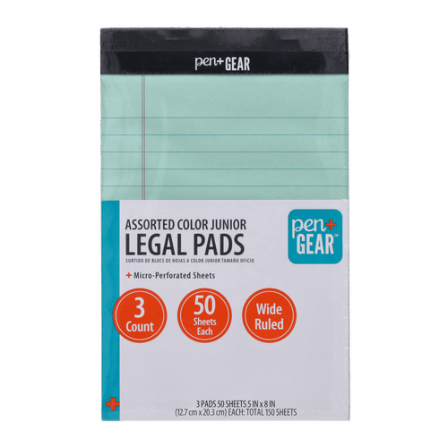 (10 pack) Pen + Gear Legal Pads Pastel Color Paper, 50 Sheets, 3 Count