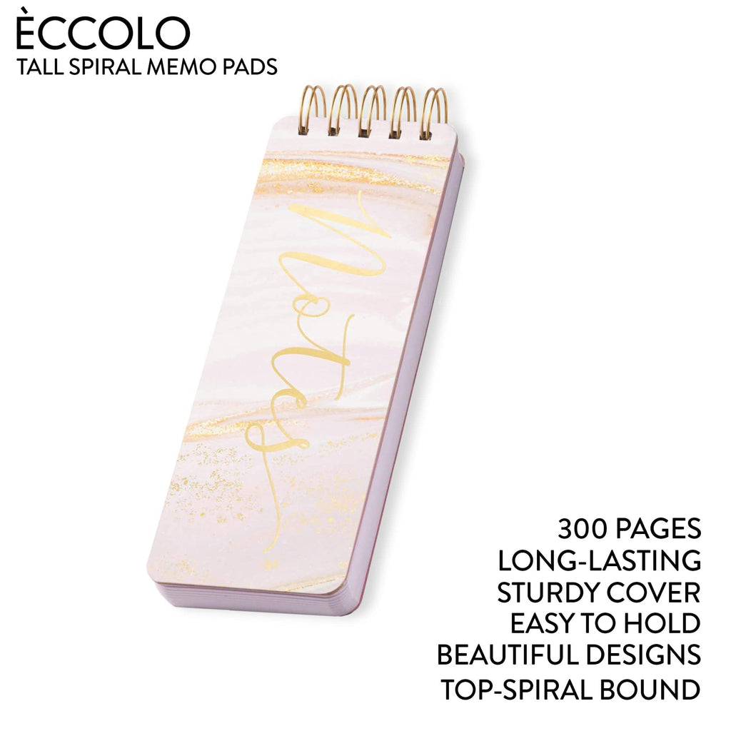 Eccolo Pink Marble Spiral Memo Pad