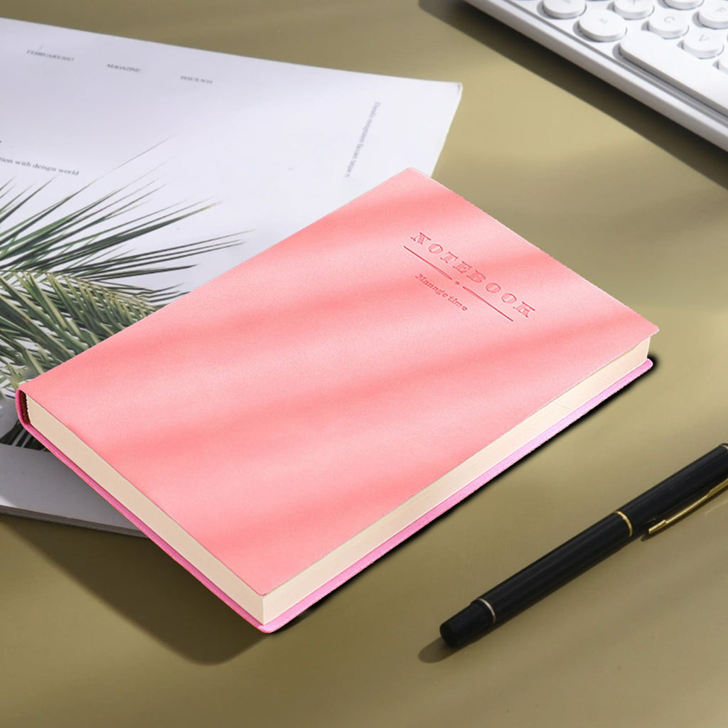 Mauxuk Premium Leather Hardcover Notebook - 360 Pages Thick Paper, Thread-Bound, College Ruled, Lays Flat, Inner Pocket, Ribbon Bookmark, Elastic Closure