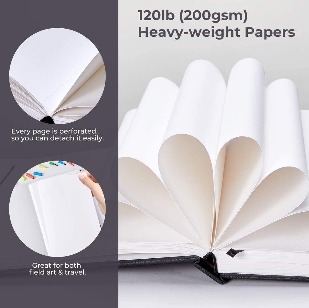 Ohuhu Sketchbook Marker Paper Pad: 8.3"x8.3" Square Drawing Papers 78 Sheets/156 Pages 120 LB/200 GSM Hardcover Sketching Books