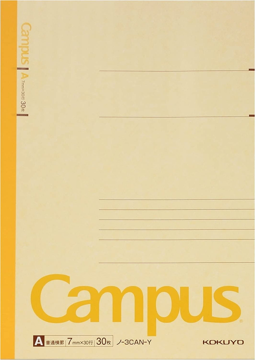 KOKUYO Campus Notebook, A 7mm Ruled, Semi-B5, 30 Sheets, 30 Lines, Pack of 5, 5 Colors, Japan Import (ノ-3CAX5)