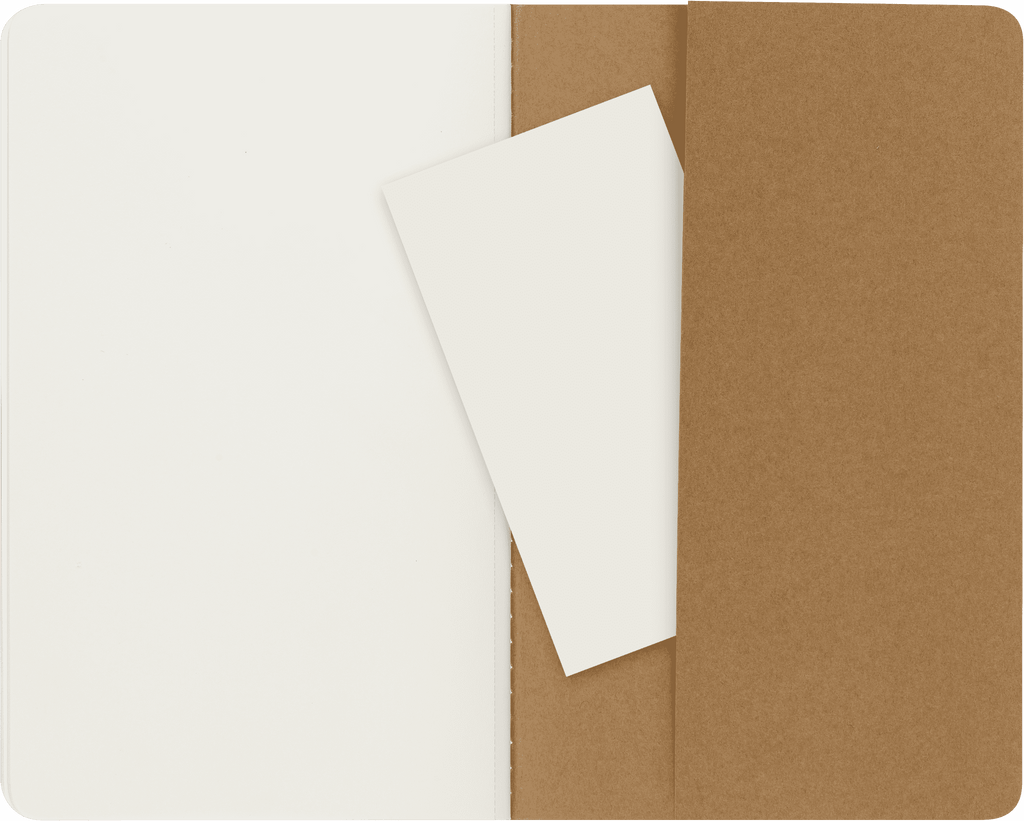 Moleskine Cahier Journals (Set of 3), Large (5" x 8.25"), Plain, Kraft Brown
