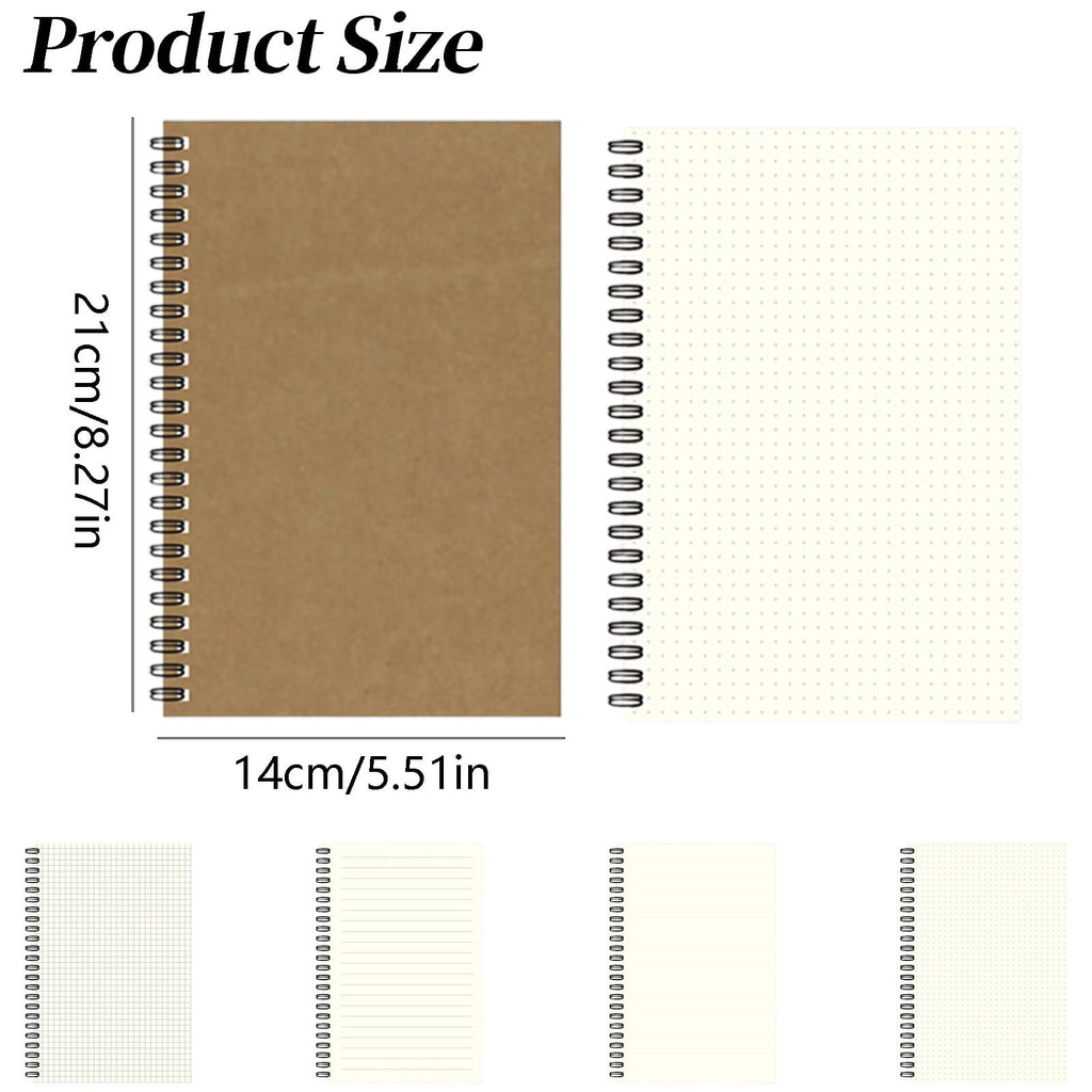 LAILLSH Dotted Journals Spiral Notebook, A5 Bullet Dot Grid Journal with 500 GSM(100 GSM) Thick Dotted Paper, Transparent Hardcover, 100/50 Sheets, for Bullet Journaling, 8.3 "x 5.8" 2025 New Arrival