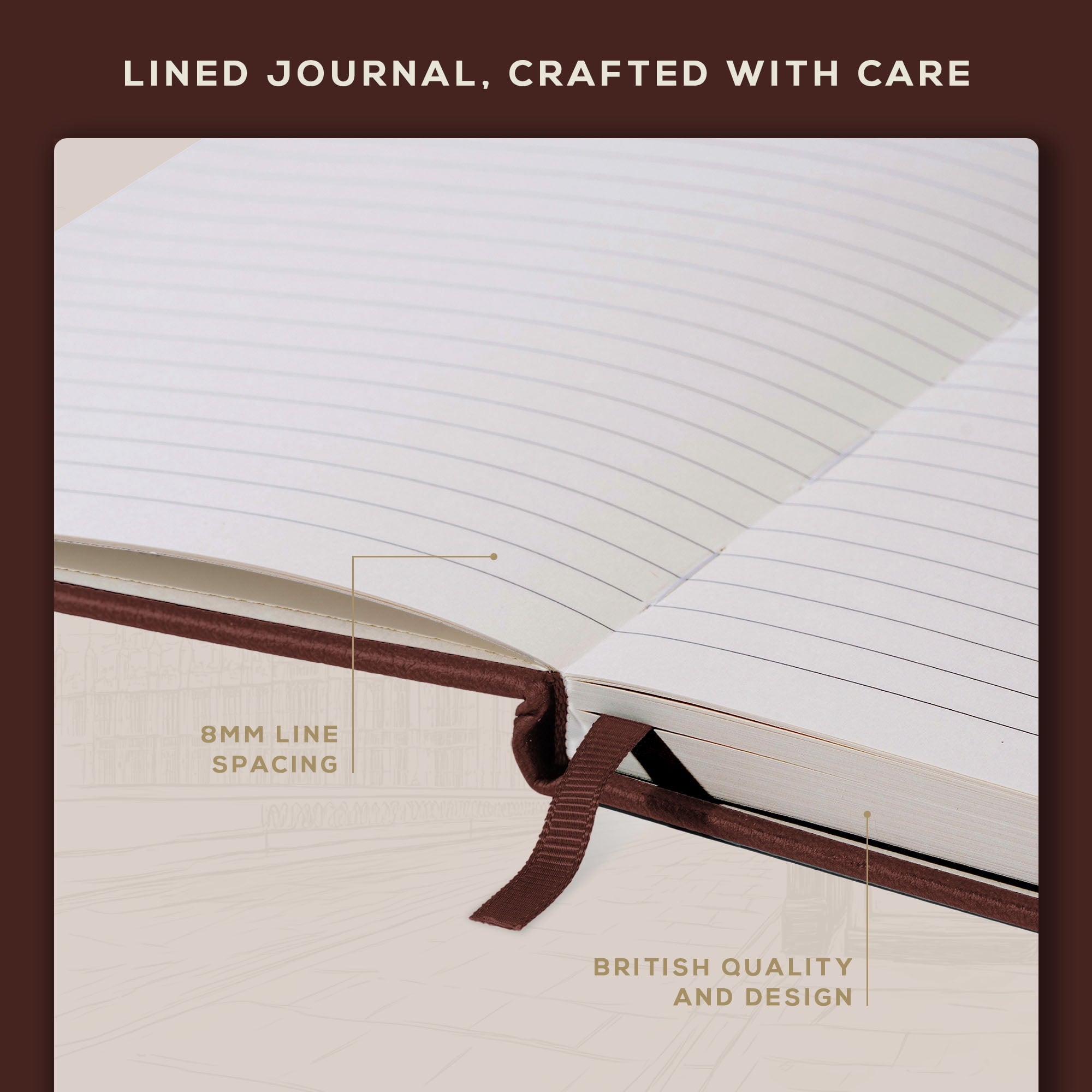 BEECHMORE BOOKS Lined Journal Notebook, 5.8 x 8.3 inch, A5 160 Lined Pages, Hardcover Leather Journals for Women, Men, Writing and Notebooks for Work - 120 GSM Thick Paper, Gifts Box Included