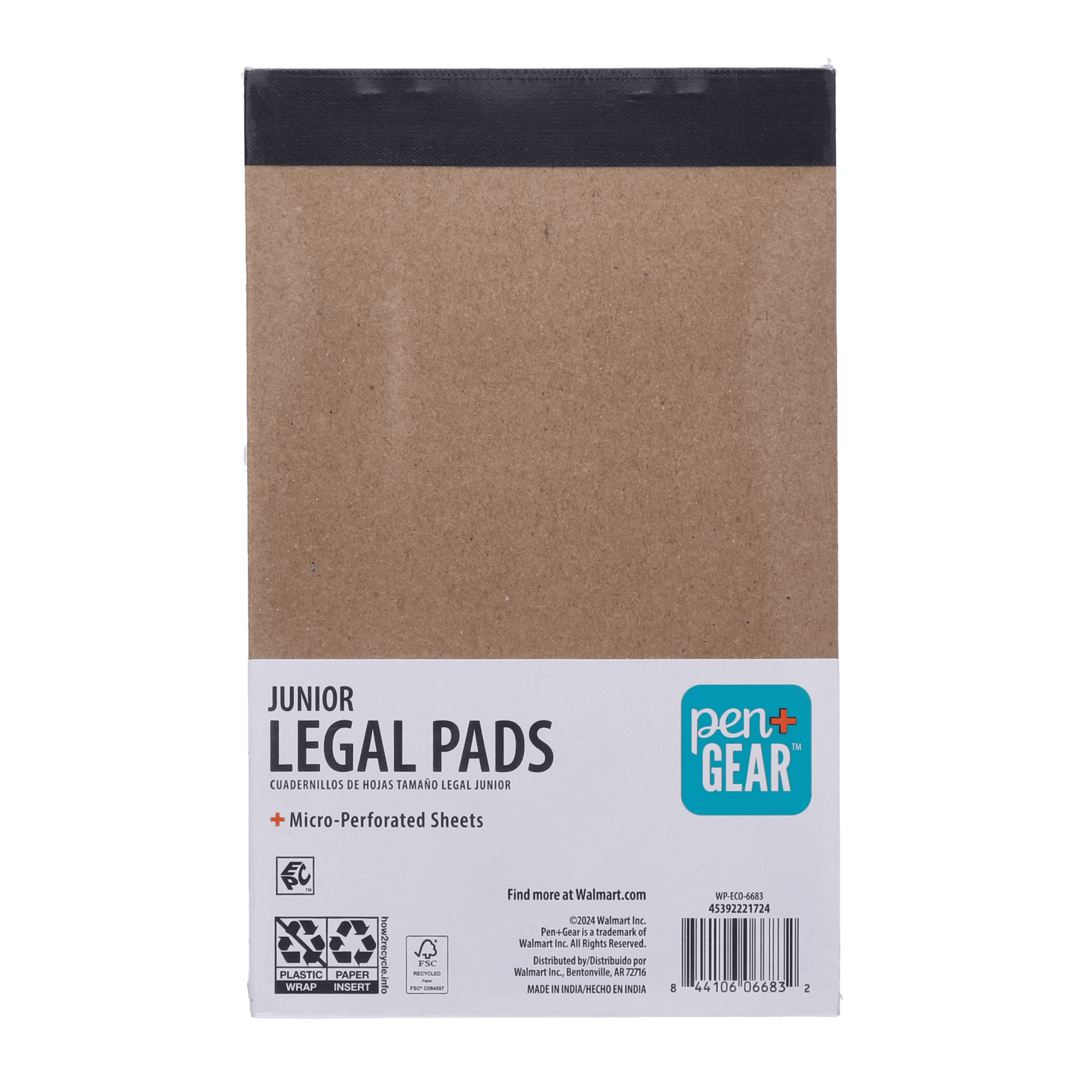 Pen+Gear Wide Ruled Junior Legal Pads, 5" x 8", White Paper, 50 Sheets Each, 6 Pack
