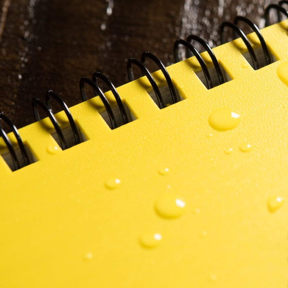 Rite in the Rain All-Weather Top-Spiral Notebook, 3" x 5", Yellow Cover, Universal Pattern, 3 Pack No. 135-3