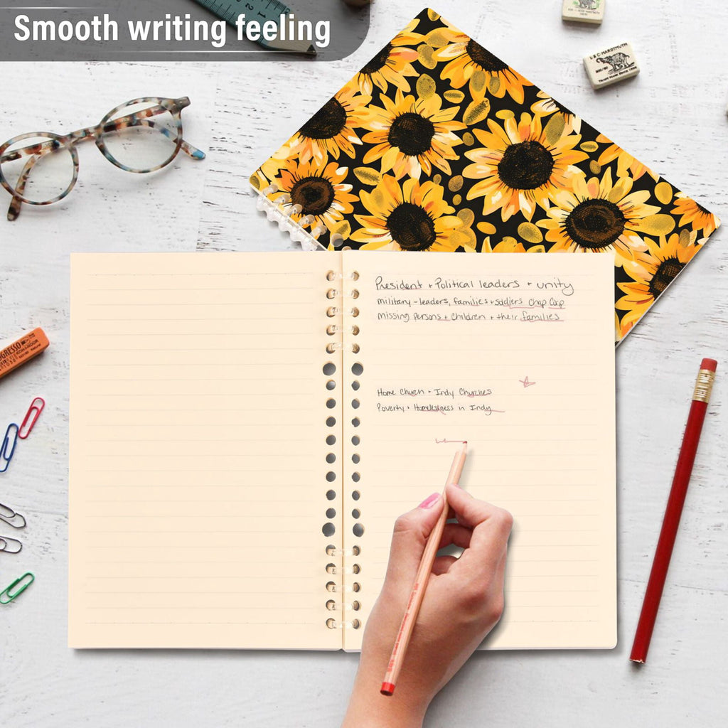 Sunflowers Spiral Journal Notebook College Ruled Notebook 8.3" x 5.7" A5 Lined Thick Paper Page