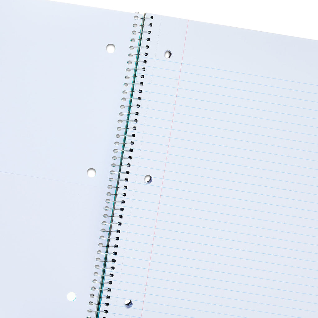 Pen+Gear College Ruled Poly 1-Subject Notebook with Inside Pockets, 9" x 11", Teal, 100 Heavyweight Sheets