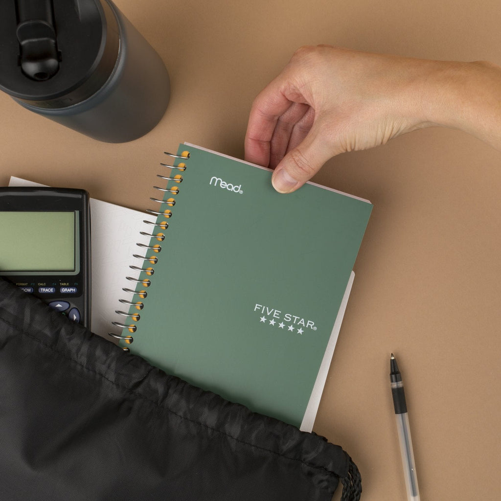 Five Star Personal College Ruled Notebook, 4.5" x 7", Seaglass Green, Poly, Spiral, 80 Sheets
