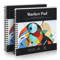 2 Pack Marker Paper Pad, 7.6×7.6 Inch Bleedproof Art Sketch Pad, 73lb/120gsm Drawing Paper Spiral Sketch Book