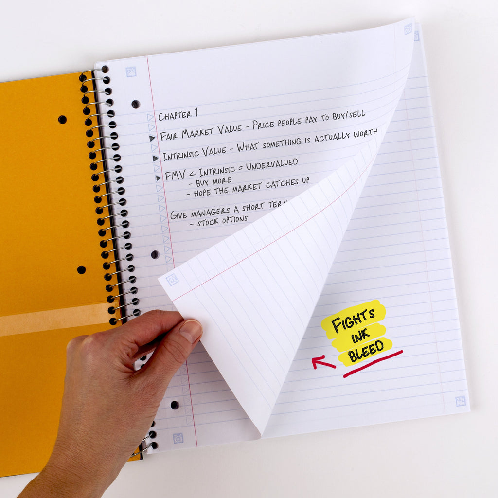 Five Star 1 Subject College Ruled Notebook Plus Study App, 8.5" x 11", Black, Poly, Spiral, 100 Sheets