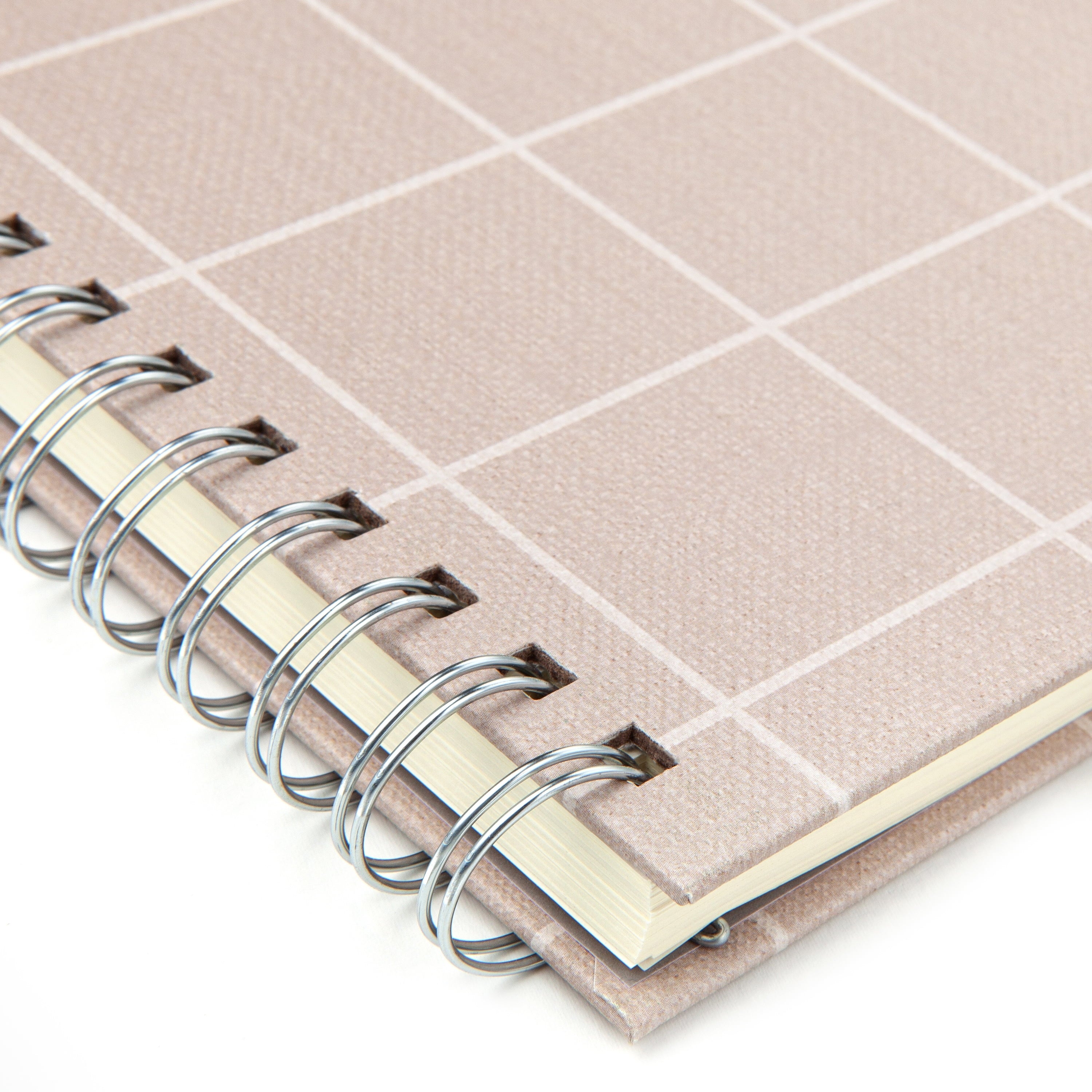 Mintgreen Spiral Bound Notepad, 7.4" x 9.75", Checked Tan, 105 Sheets