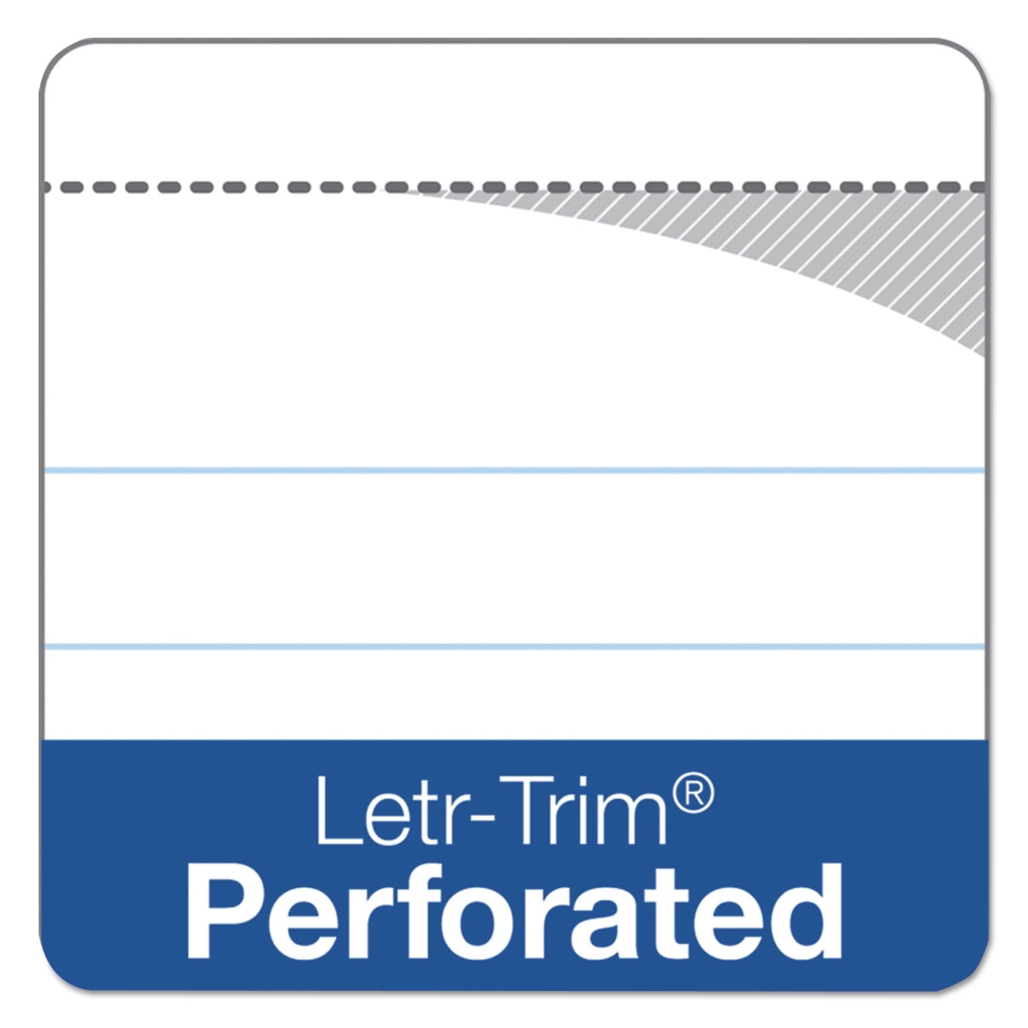 TOPS 63366 Docket 5 in. x 8 in. Ruled Perforated Pads - Narrow, White (50 Sheets/Pad, 6 Pads/Pack)