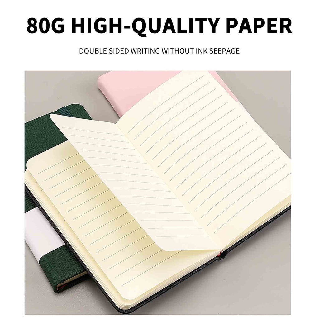 TOPRenddon Mini Notebooks, Small Pocket Notebook Hardcover Journal Notepad Multifunction A7 Business Notebook for Office Diary Subject Writing Supplies