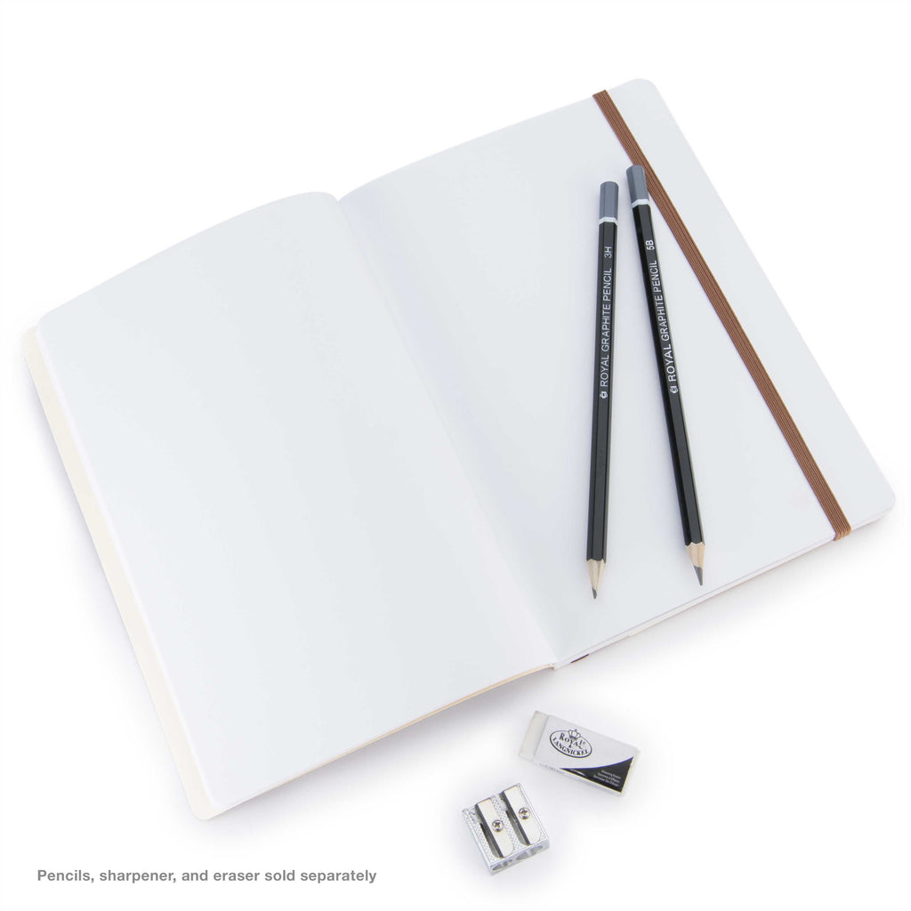 Pentalic 6x8 Brown Traveler Pocket Artist Drawing Journal, 160 Pages, 74 lb. Paper