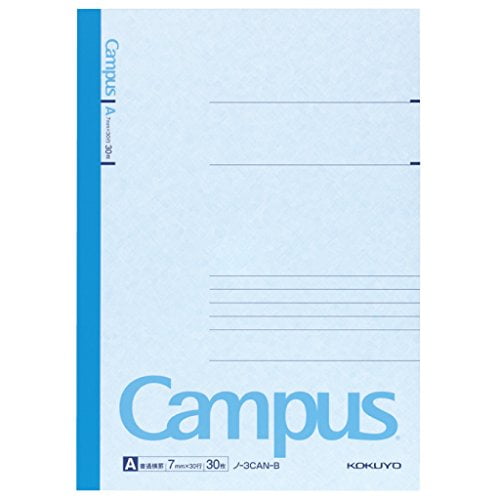 KOKUYO Campus Notebook, A 7mm Ruled, Semi-B5, 30 Sheets, 30 Lines, Pack of 5, 5 Colors, Japan Import (ノ-3CAX5)