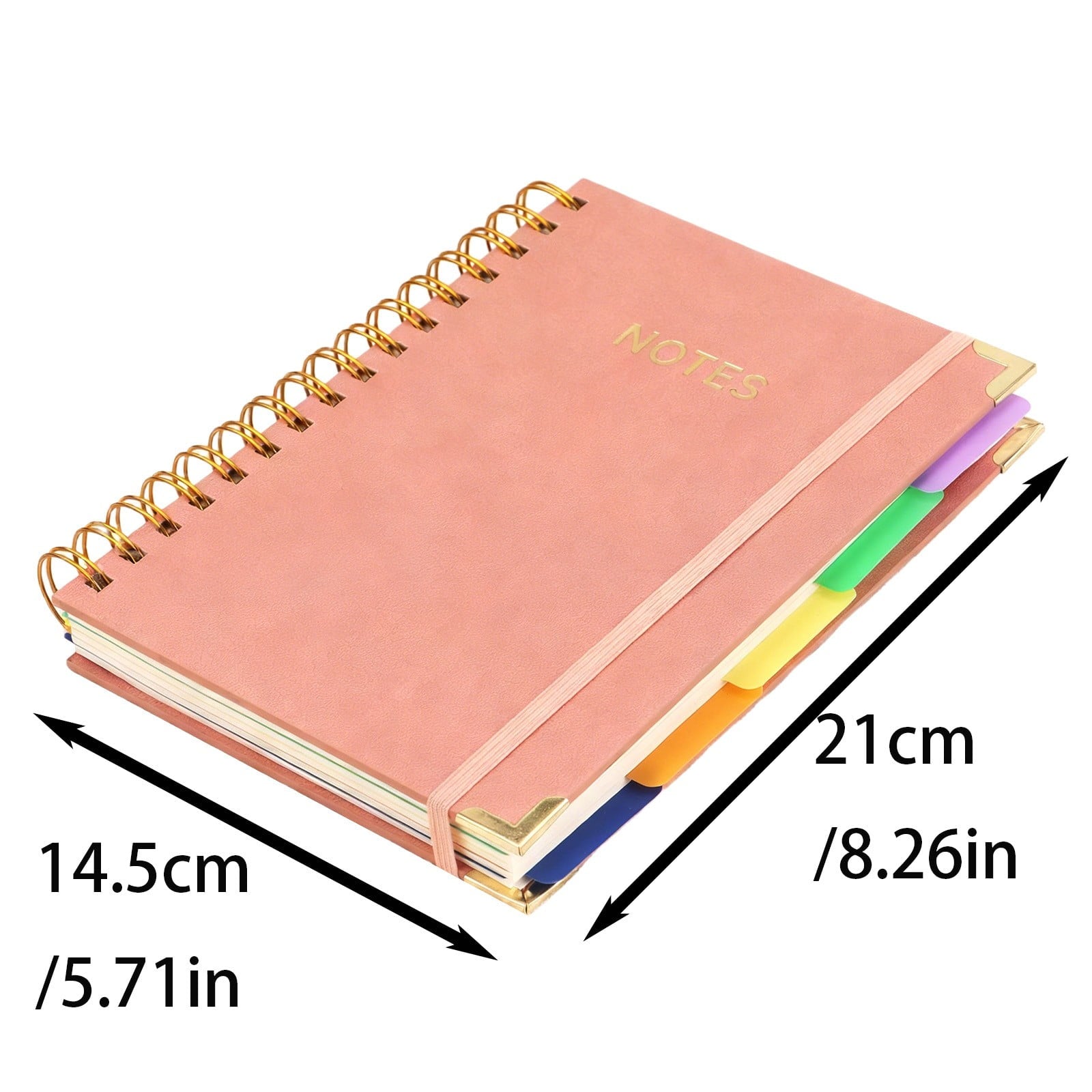 Ecohintz 5-Subject Leather Notebook - Removable Dividers, College Ruled, 300 Pages A5 - Luxe, Organized, All-In-One for College, Work & Project Management, Removable Dividers Notebook