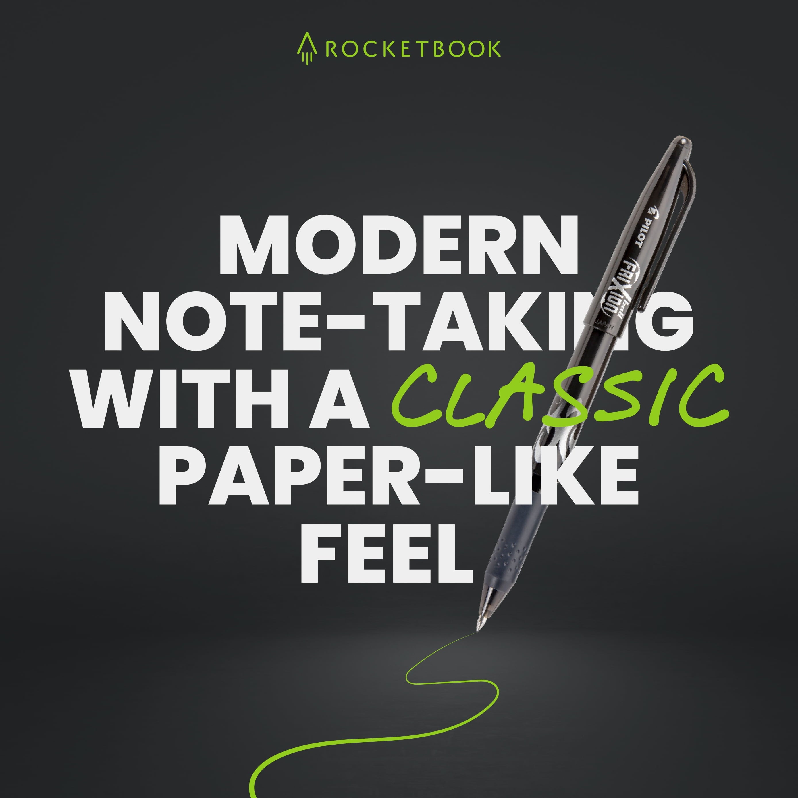 Rocketbook Smart Reusable Core Notebook - Dotted, Executive Size, Black