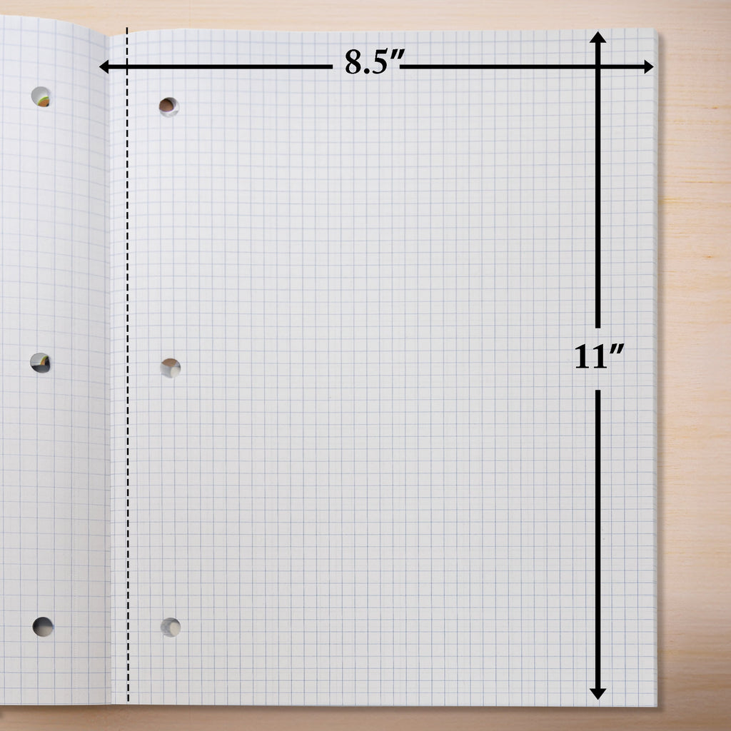 BAZIC 80 Ct. 8.5" X 11" Reversible 4"/5" Quad Ruled Wireless Notebook [578]