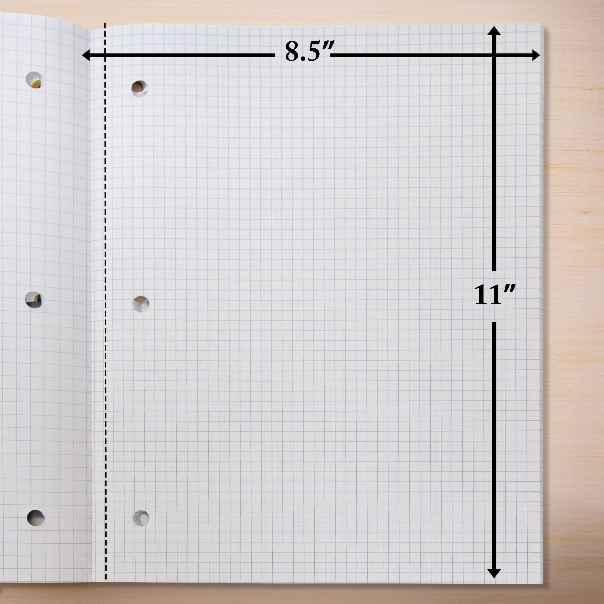 BAZIC 80 Ct. 8.5" X 11" Reversible 4"/5" Quad Ruled Wireless Notebook [578]