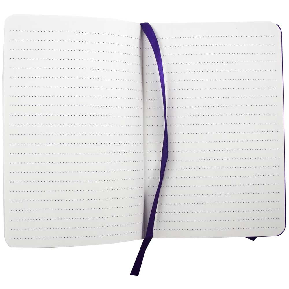 JAM Hardcover Notebook with Elastic Band, 1/Pack, Purple, Travel Size, 4 x 6, 70 Lined Sheets