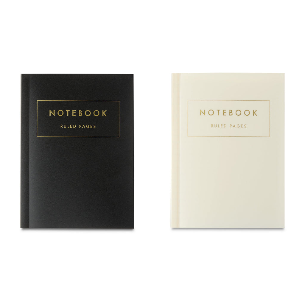 (2 pack) Pen+Gear Poly Notebooks, Black & White, 5.75" x 4.2", 80 Ruled Pages, 2 Count