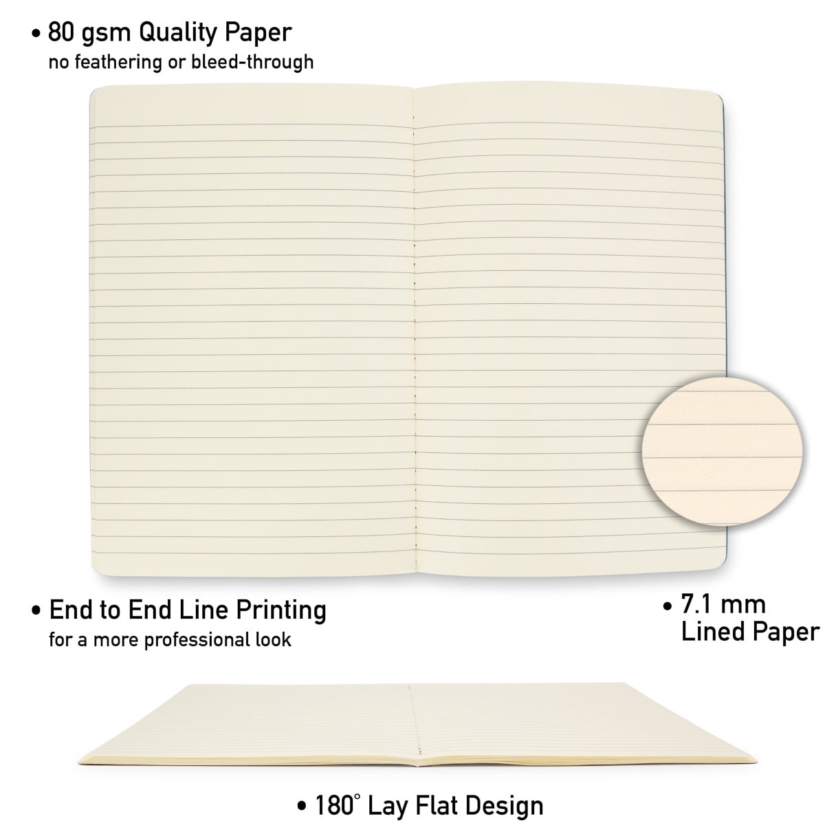 Simply Genius (30pk) A5 Soft Cover Journal Notebook, 5.5x8.3, Black