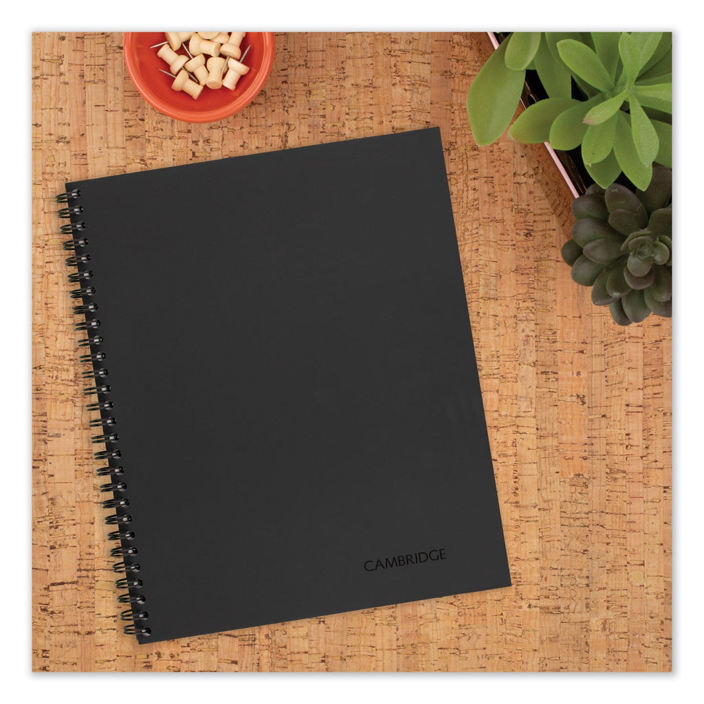 Cambridge Wire Bound Business Notebook, Wide/Legal Rule, Black Cover, 9.5" x 6.68", 80 Sheets