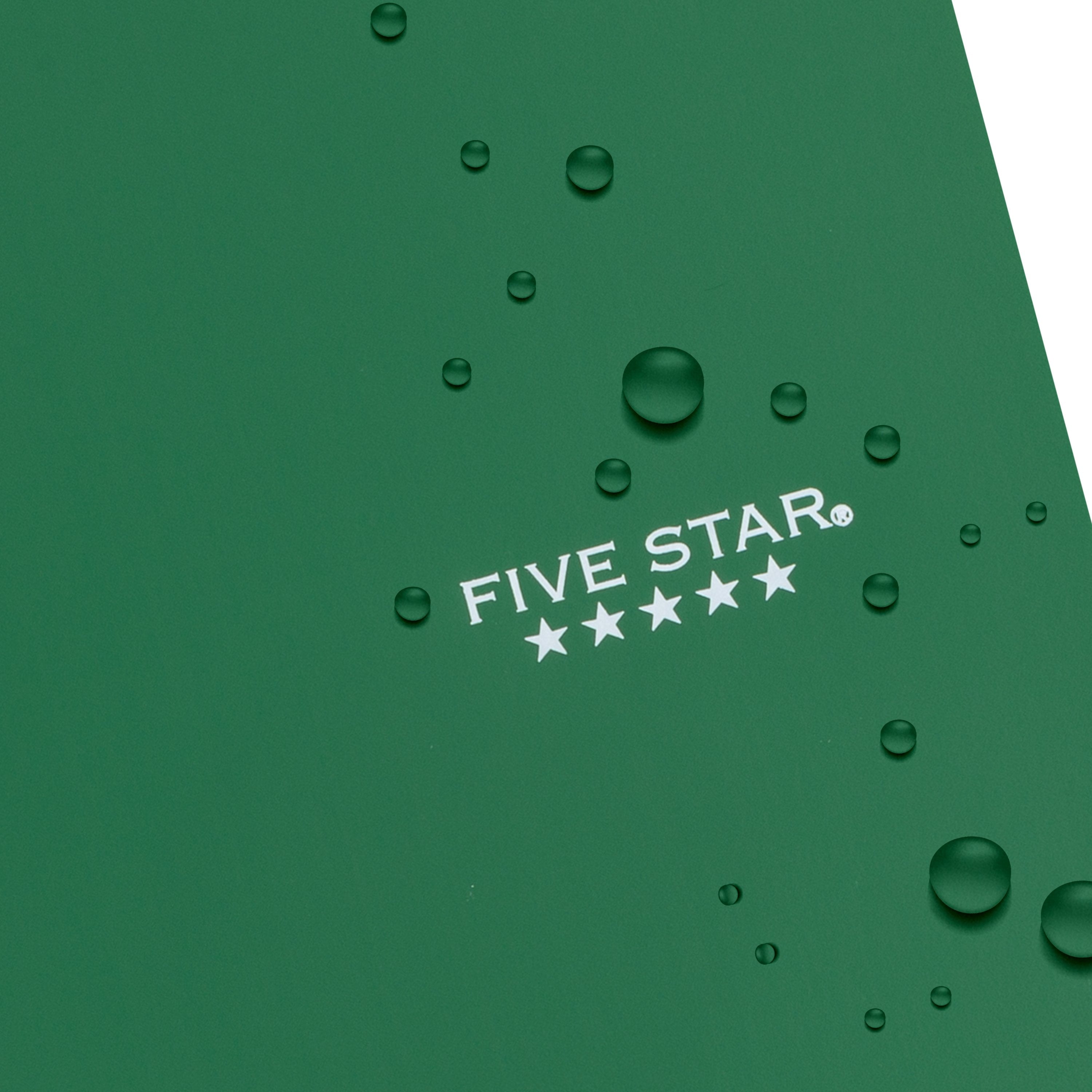 Five Star 1 Subject Wide Ruled Notebook Plus Study App, 8" x 10.5", Forest Green, Poly, Spiral, 100 Sheets