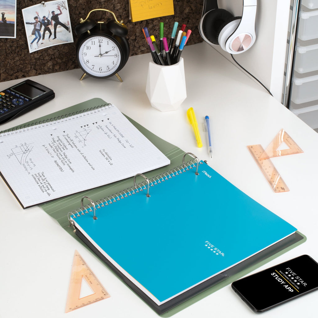 Five Star Spiral Notebook + Study App, 1 Subject, Graph Ruled, 8.5" x 11"