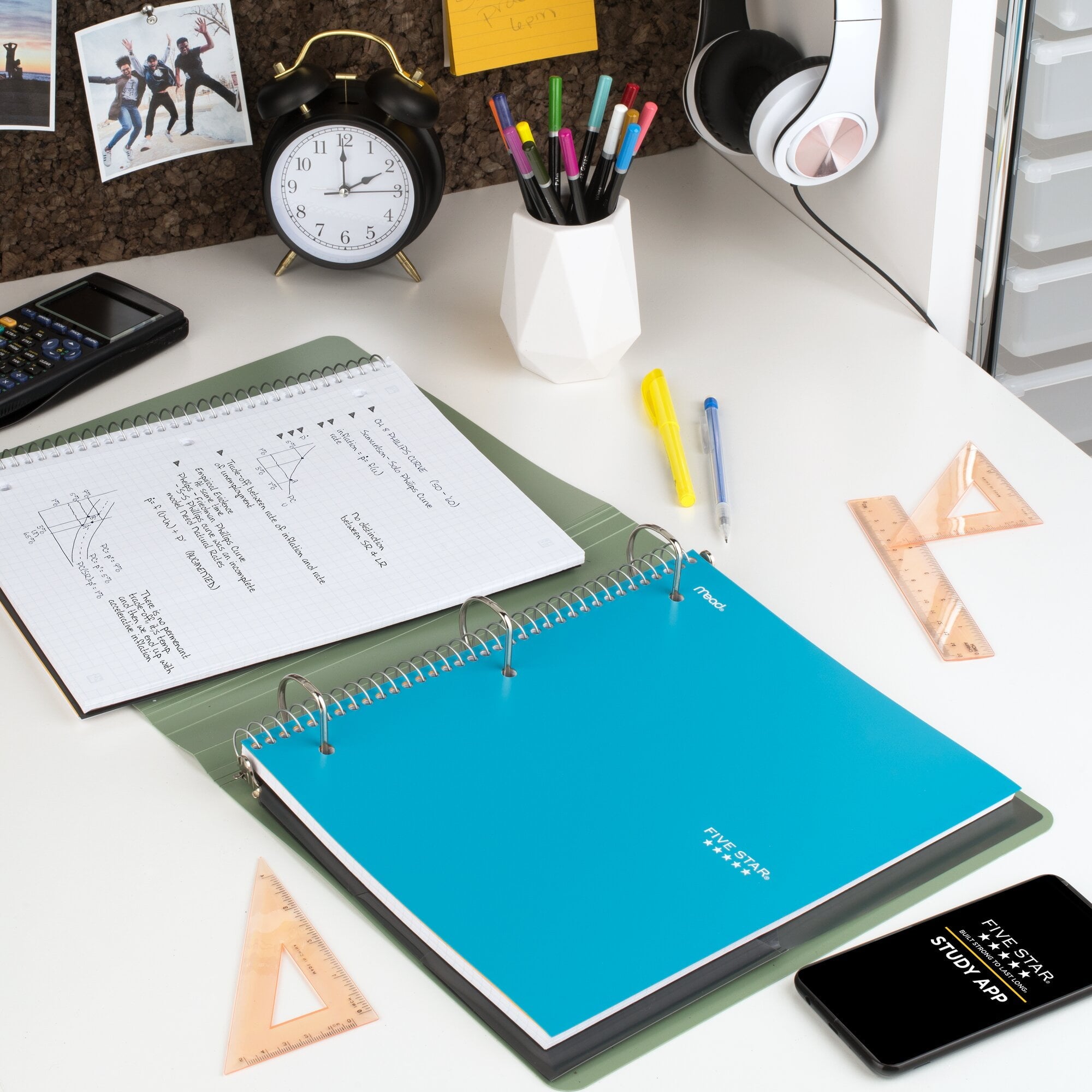 Five Star Spiral Notebook + Study App, 1 Subject, Graph Ruled, 8.5" x 11"