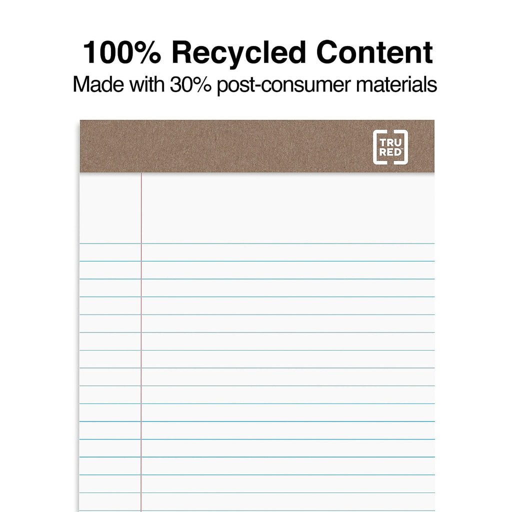 Staples Notepad 5" x 8" Narrow Ruled White 50 Sheets/Pad 36/Carton TR59933/TR581VS