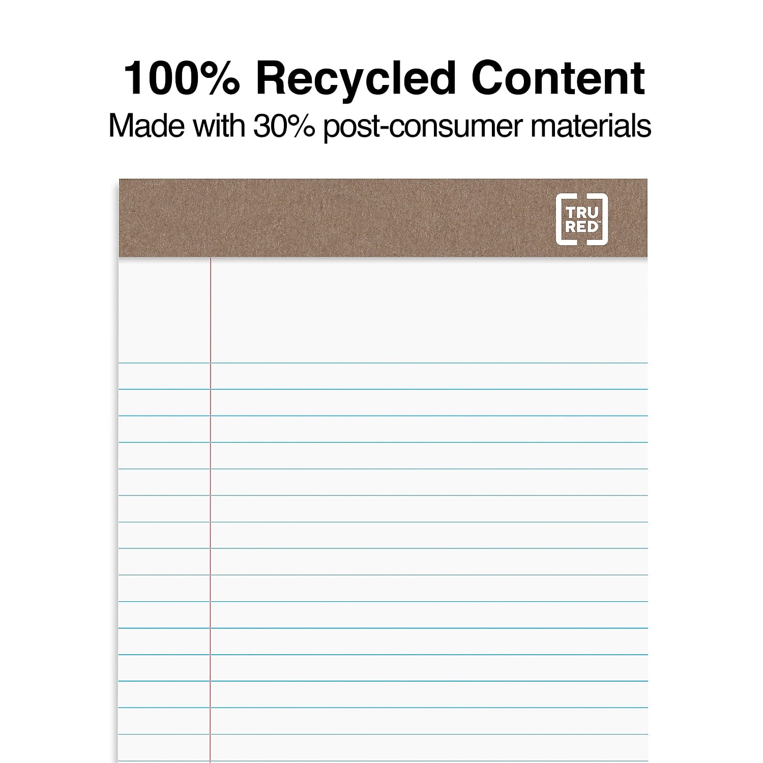 Staples Notepad 5" x 8" Narrow Ruled White 50 Sheets/Pad 36/Carton TR59933/TR581VS