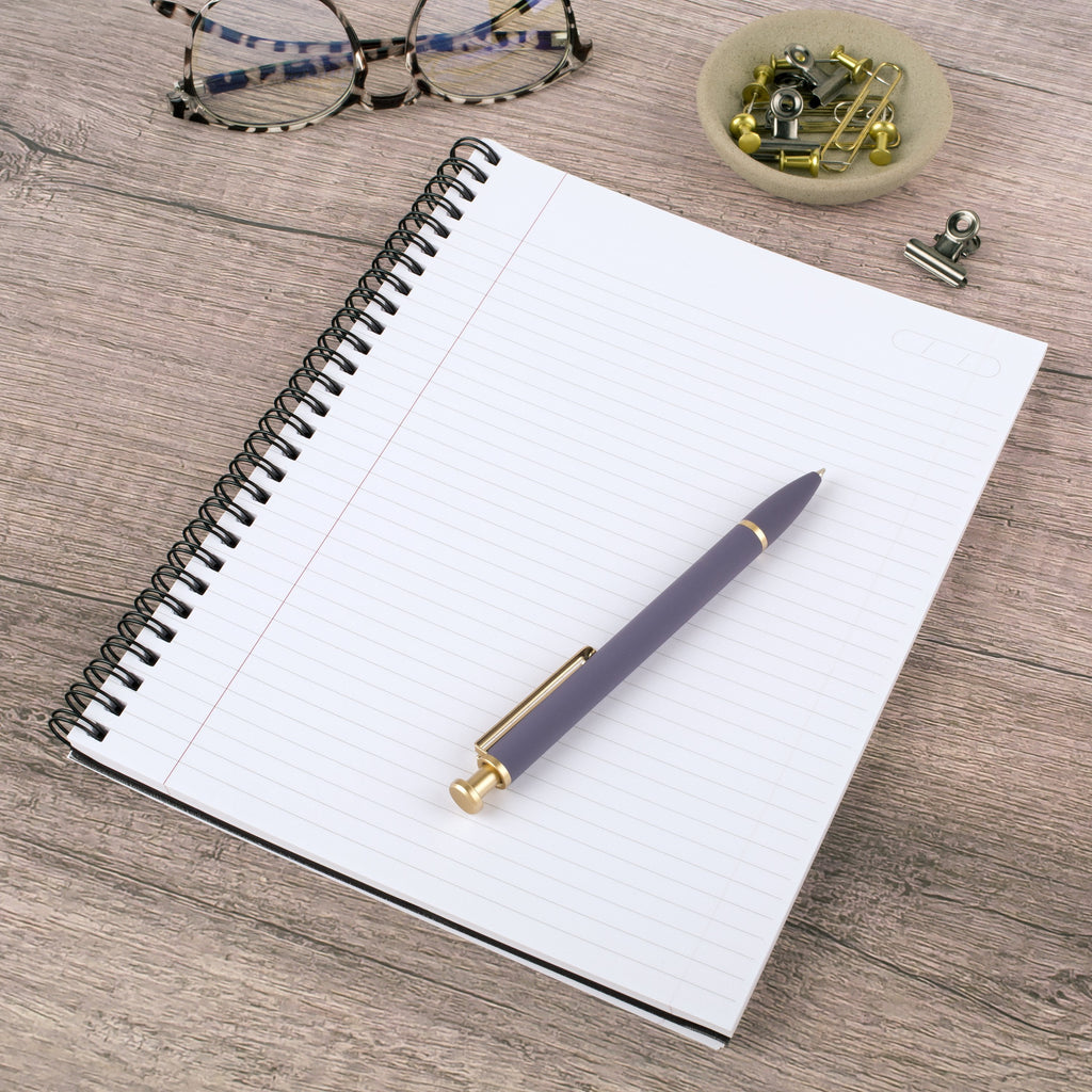 Cambridge Limited Metallic Business Notebook, 6.5" x 8.25", Gunmetal, Flexible Cover, Wirebound, 80 Sheets