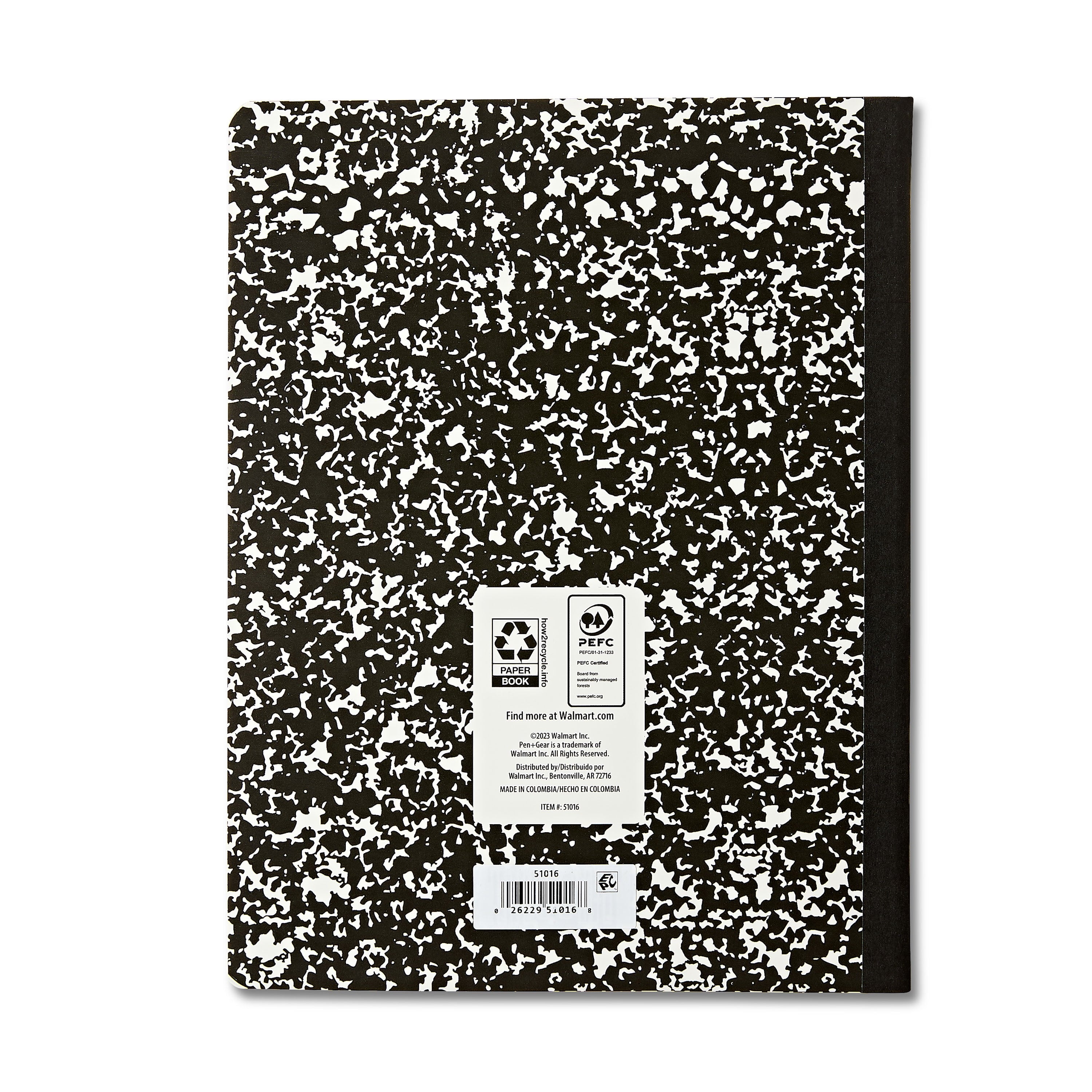 Pen+Gear College Rule Composition Book, 7.5" x 9.75", Marble, 80 Sheets, New