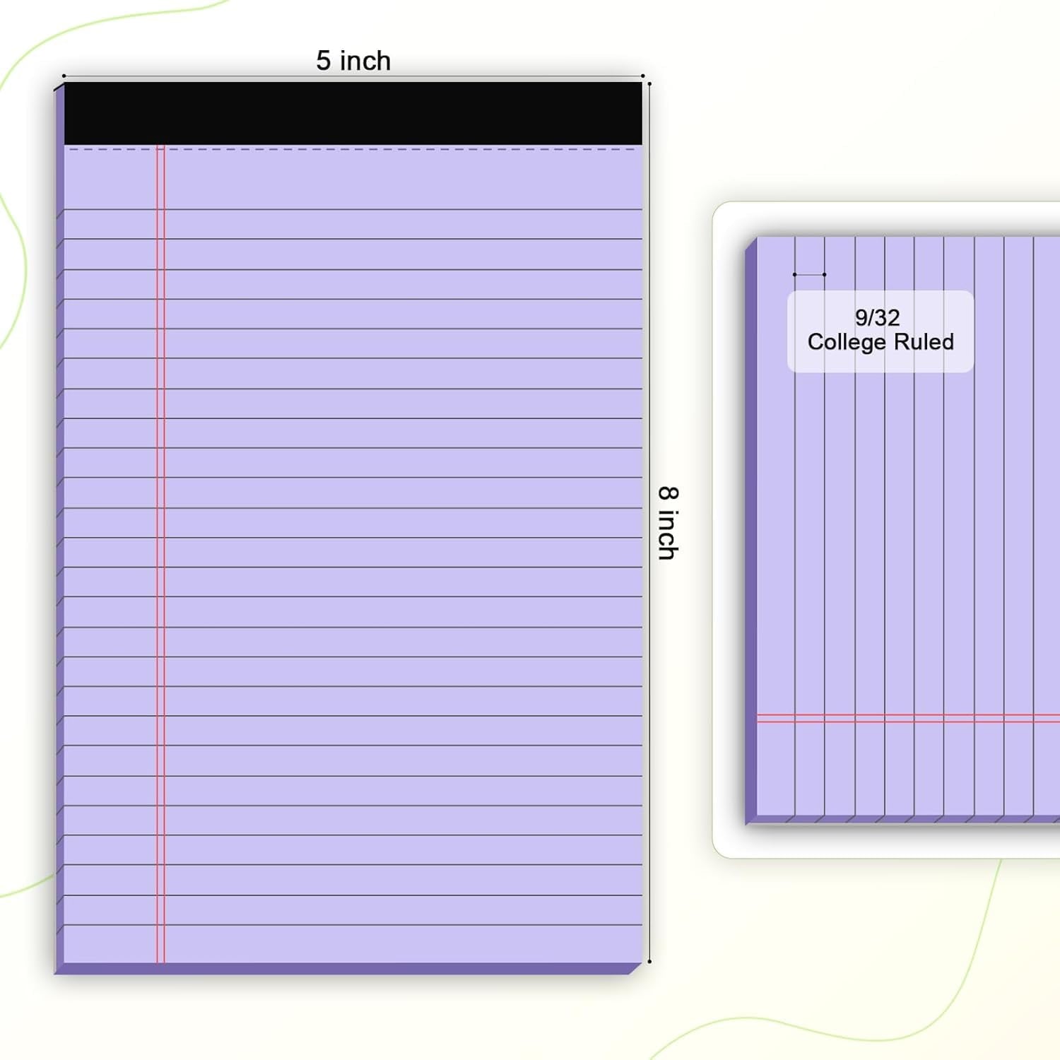 Ahot 6pcs Small Note Pad 5x8 College Ruled Pink Legal Pads Paper Notepads 6 Pack Study Back Writing Pads 5 x 8 Legal Pads Perforated Narrow Ruled Pads of Paper Pink