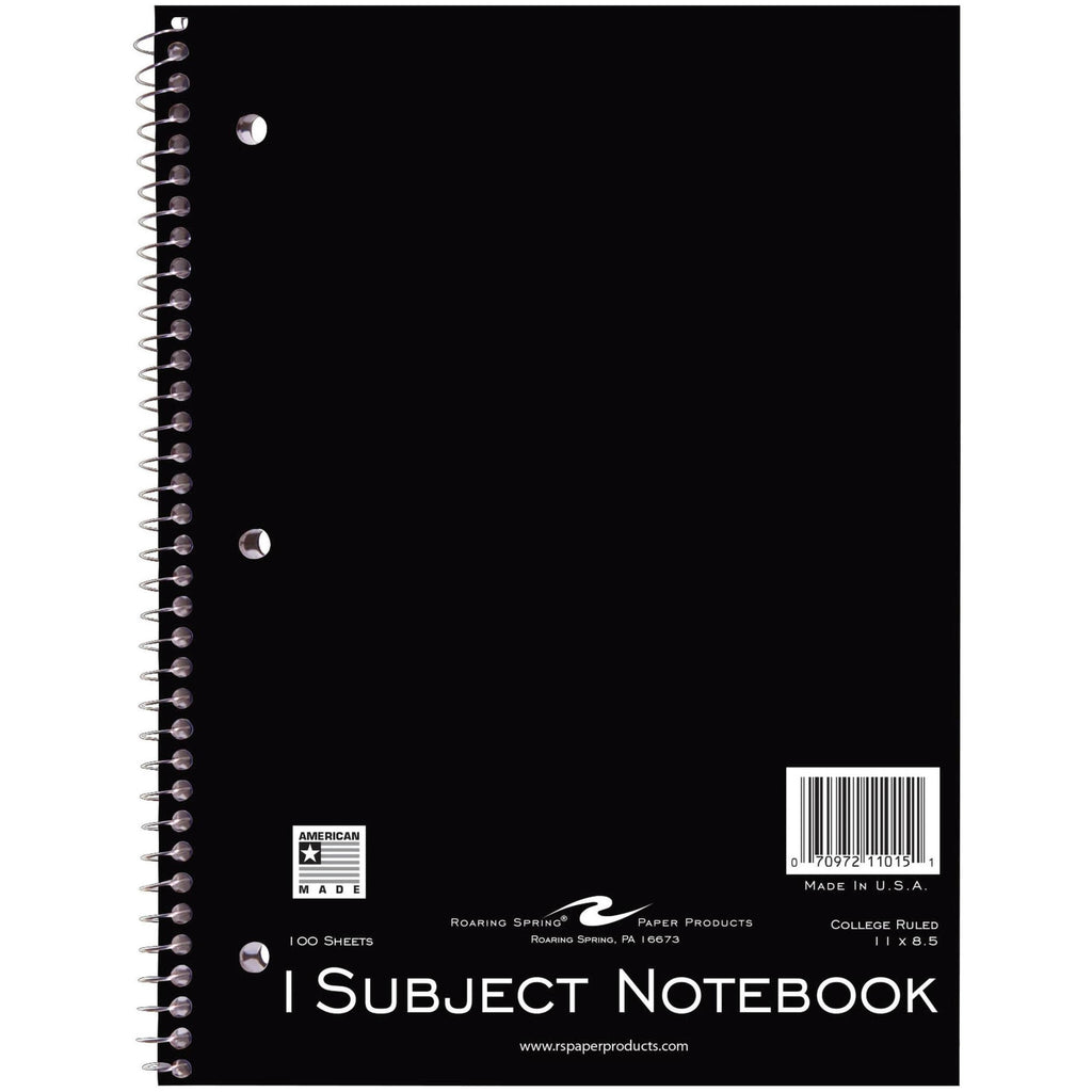 Roaring Spring College Ruled One Subject Spiral Notebook