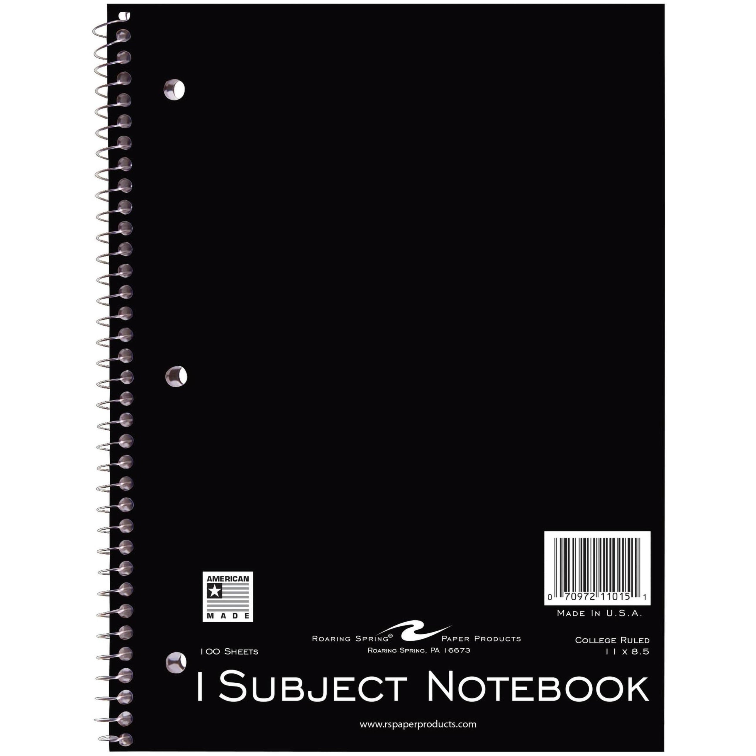 Roaring Spring College Ruled One Subject Spiral Notebook