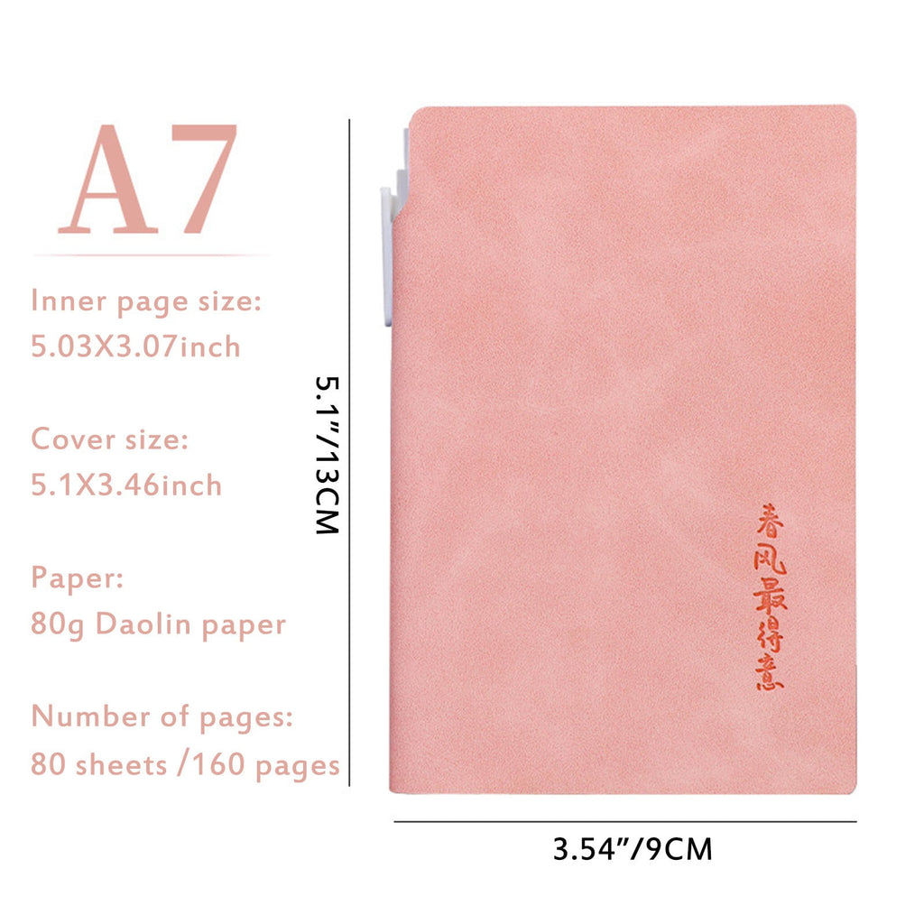 HengDidi A7/A5 Leather Notebook with Pen - Portable College Trainee & Professional Journal for College Campus, Office, and Travel
