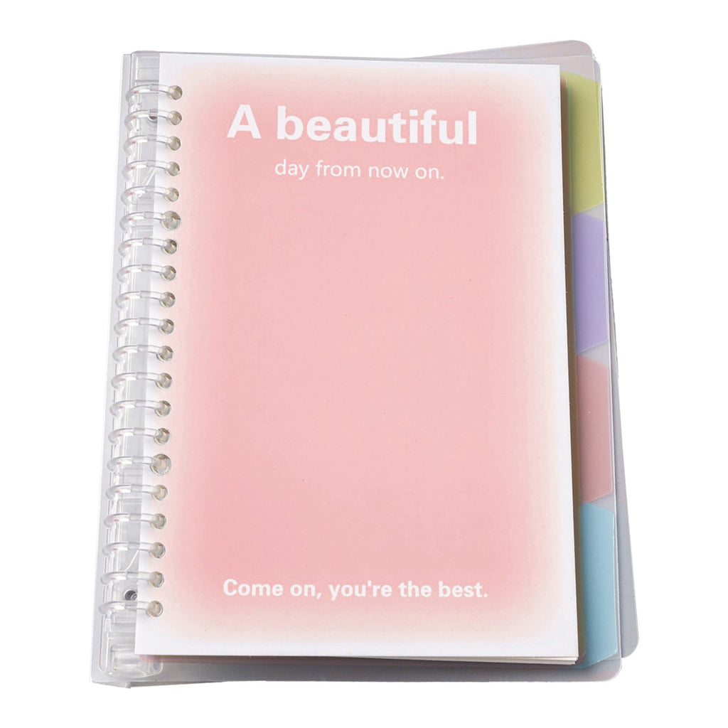 Bullet Dotted Journal Spiral Notebook, Hardcover Leather Dotted Notebook 60 Pages, A5 Dot Grid Paper Notebook, 100 Gsm Thick Paper, for Bullet Journaling Pink