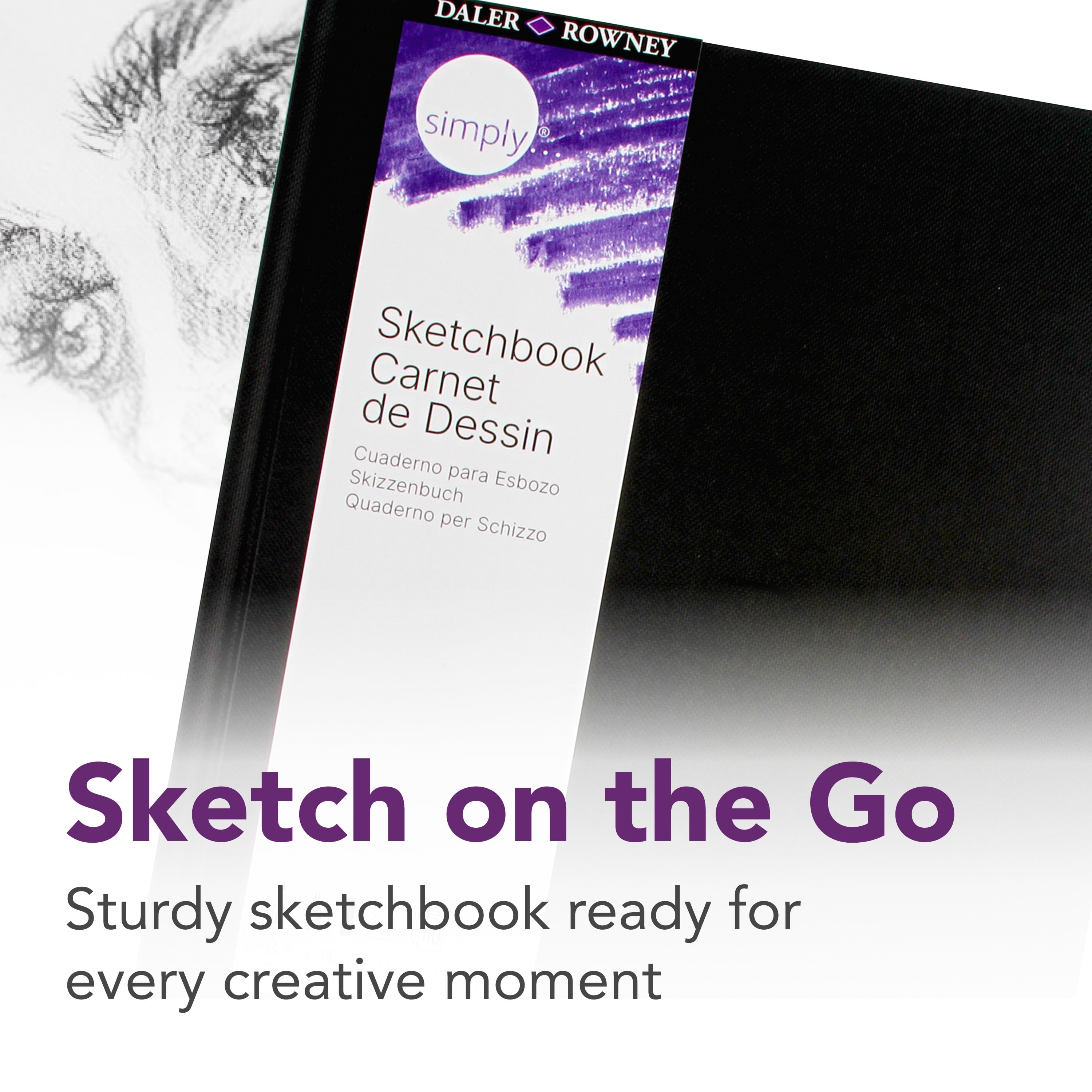 Daler-Rowney Simply... Sketchbook, Soft White, (65lb/100g), Hardcover Binding, 110 Sheet, 4" x 6"