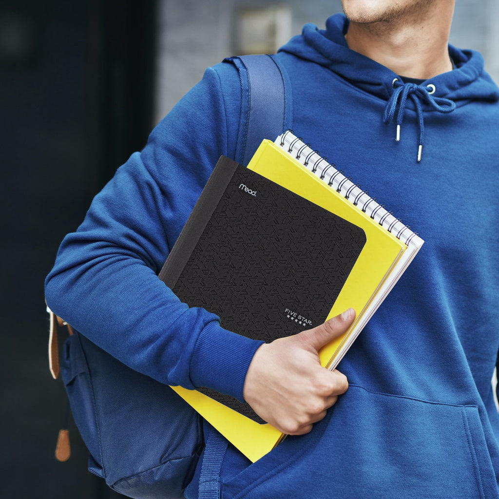 Five Star Composition Book Plus Study App, College Ruled, 80 Sheets, Poly, 7.5" x 9.75", Black