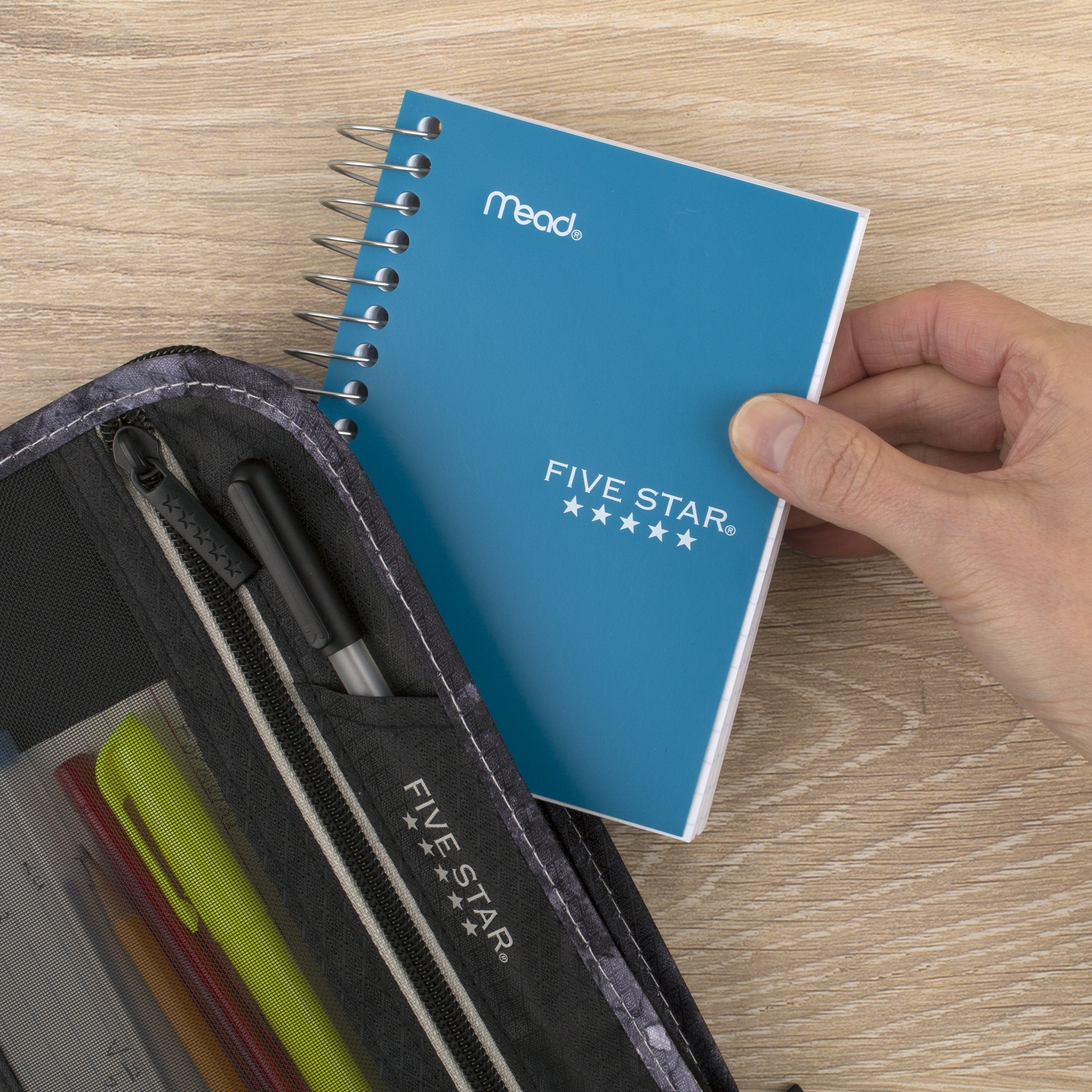 Five Star Fat Lil' Spiral Notebook College Ruled, 3.5" x 5.5", Tidewater Blue, Poly, Spiral, 200 Sheets
