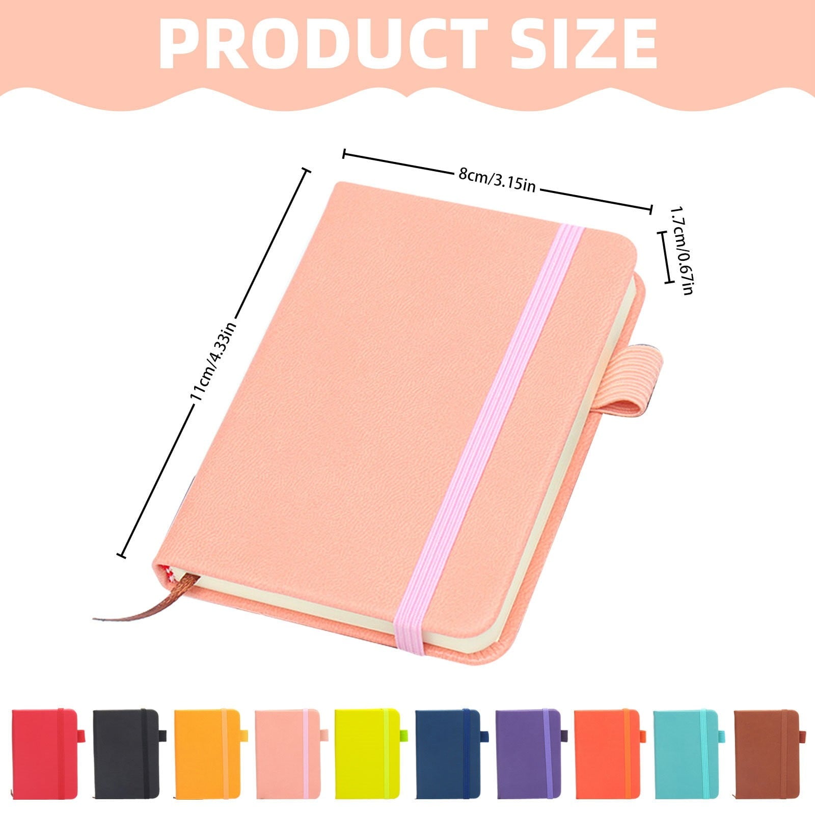 Mini Hardcover Notebook (College Ruled Journal, Pen Loop), Mini Memo Notebook Fits Petite Purses, Pocket Small Notebook Journals Mini Cute Memo Notepad Hardcover College(#A), By Meiiso