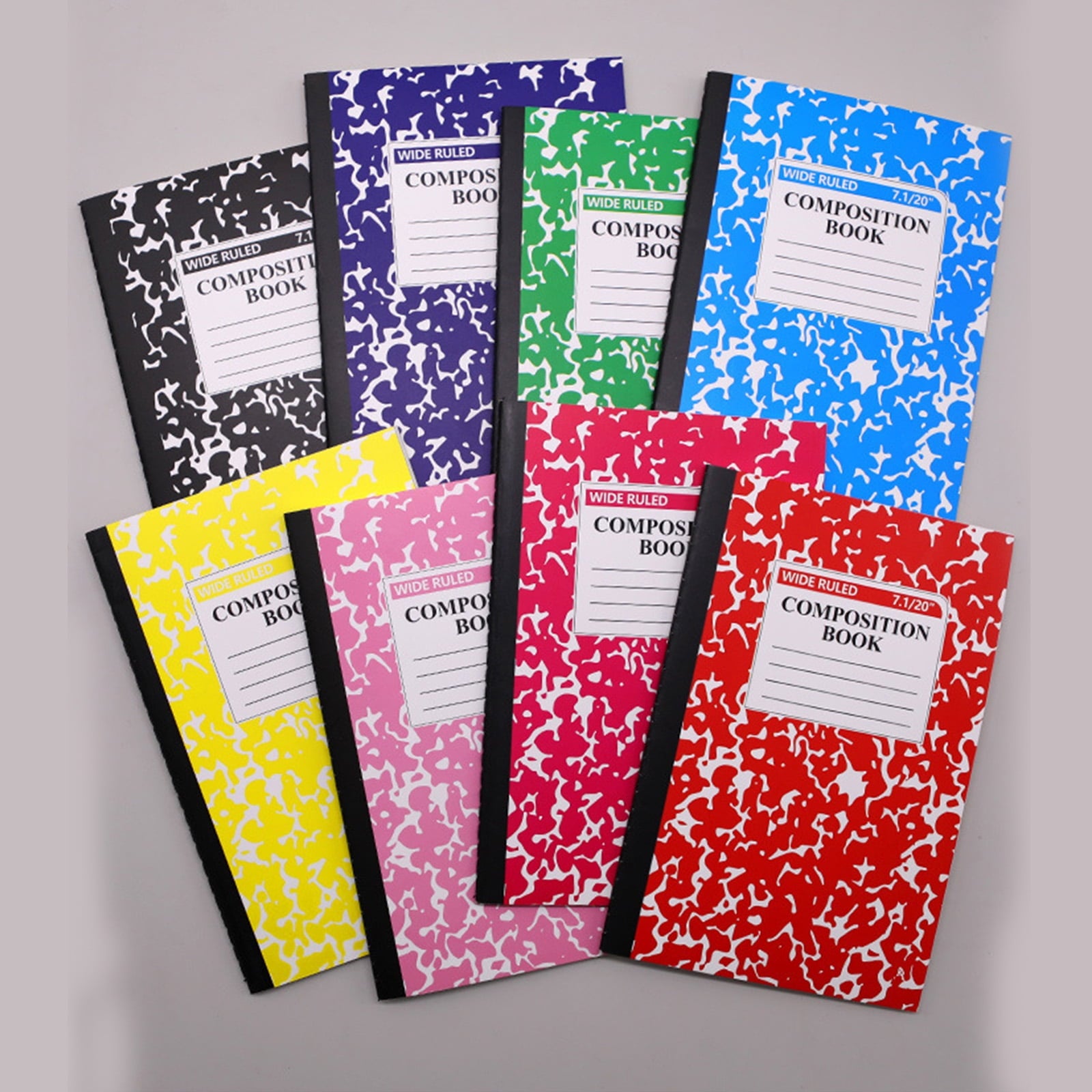 A5 Composition Notebooks Bulk Wide Ruled Composition Notebook Wide Ruled Notebooks Marble Covers Notebook Mini Notebook for Classroom Office Supplies 1pcs (Pink)