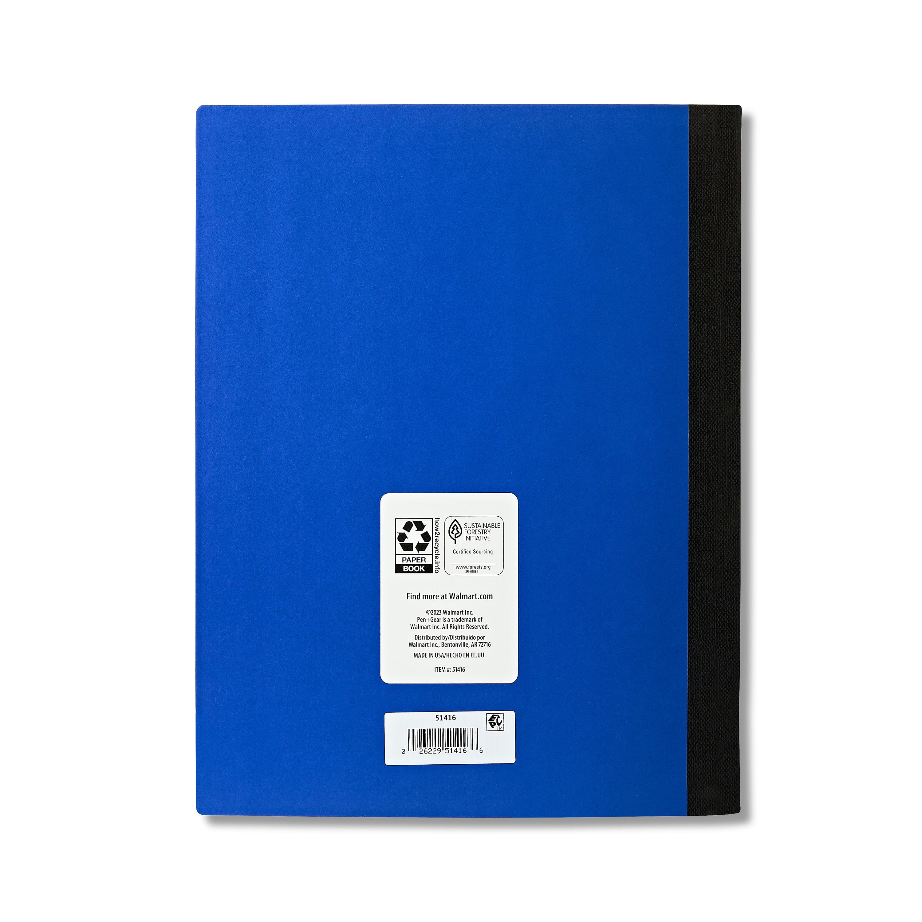 Pen+Gear College Rule Composition Book, 7.5" x 9.75", Blue, 80 Sheets, New