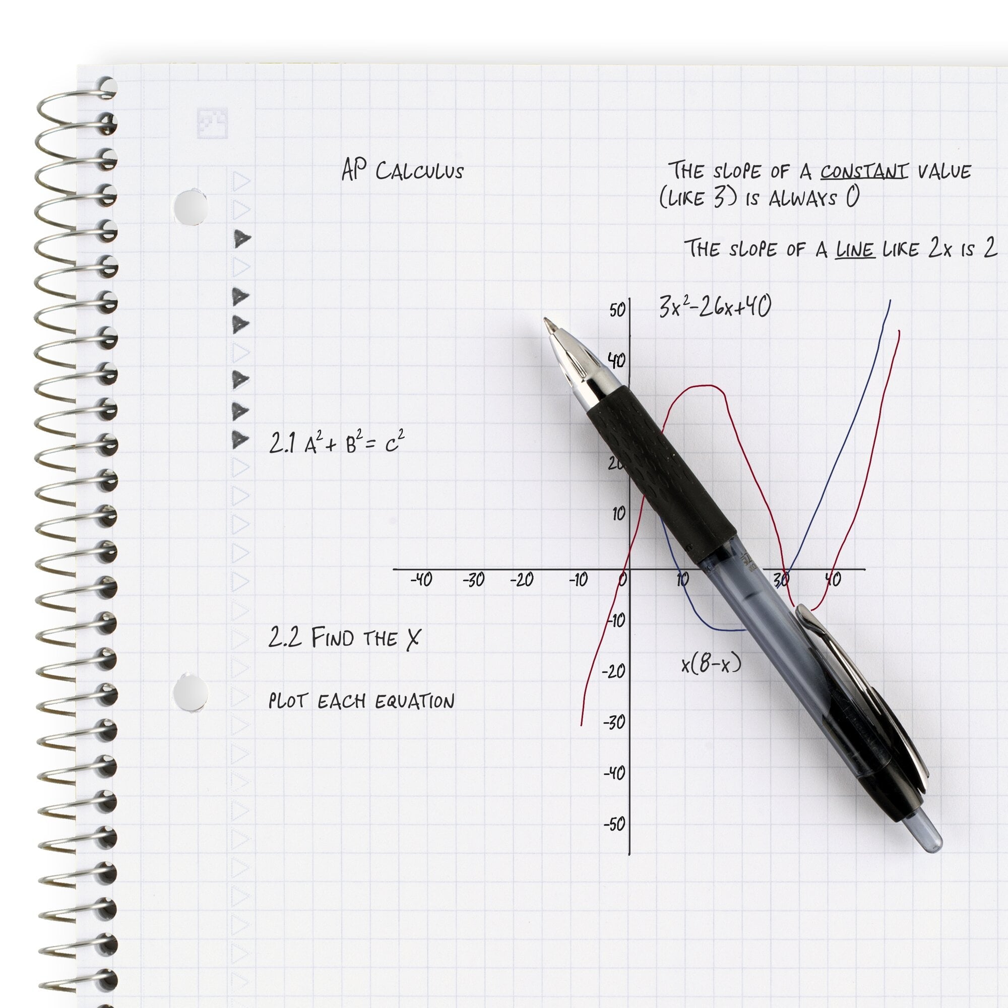 Five Star Spiral Notebook + Study App, 1 Subject, Graph Ruled, 8.5" x 11"