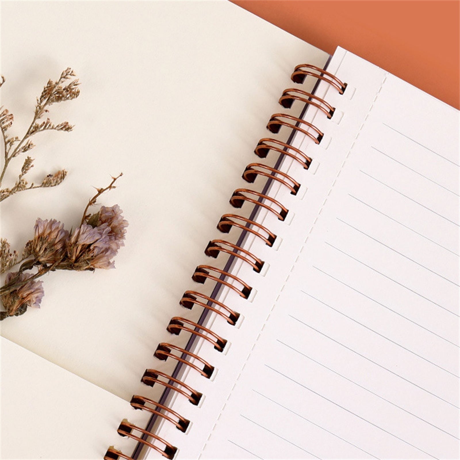 Spiral Notebook, Furenl Aesthetic Notebook Cute Preppy Style 8X6 Journal/Notebook with Large Pockets and Ruled Pages Perfect for Staying Organized While Working or Studying, A Floral Notebook